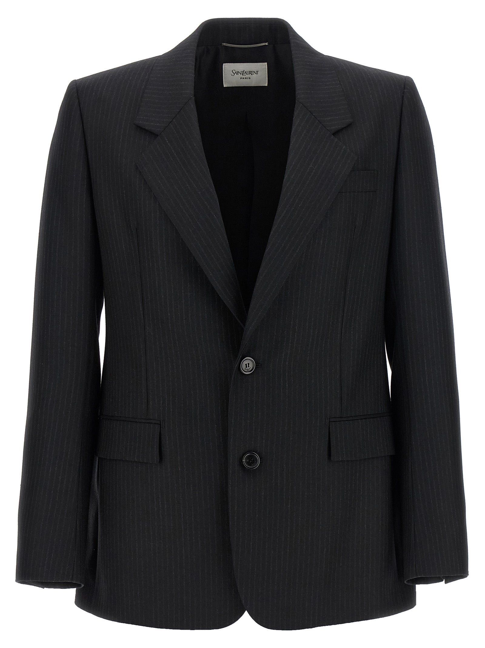 Saint Laurent Schwarzer Wollblazer
