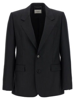 Saint Laurent Schwarzer Wollblazer