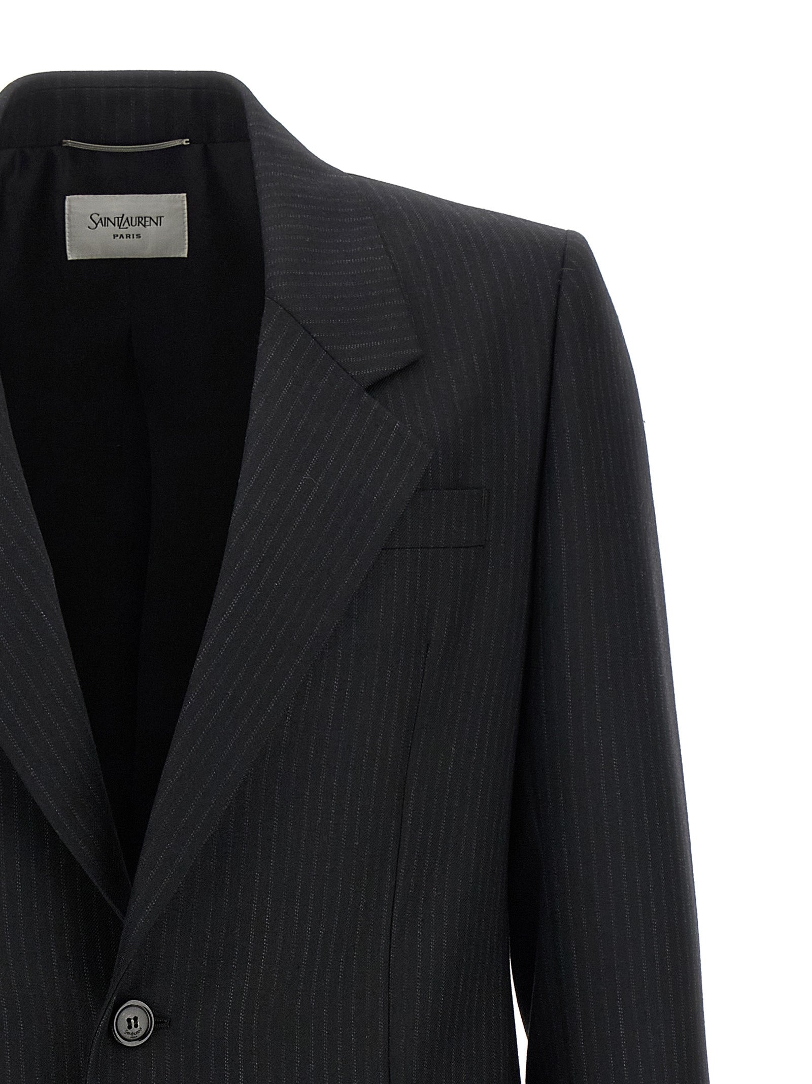 Saint Laurent Schwarzer Wollblazer
