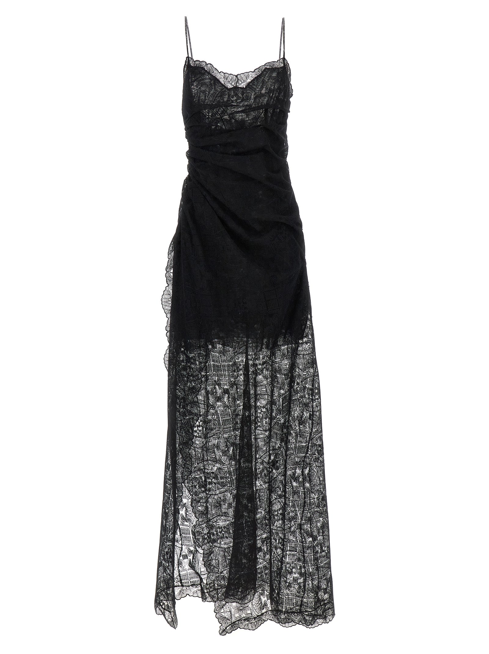 Ermanno Scervino Schwarzes Maxikleid aus Polyester