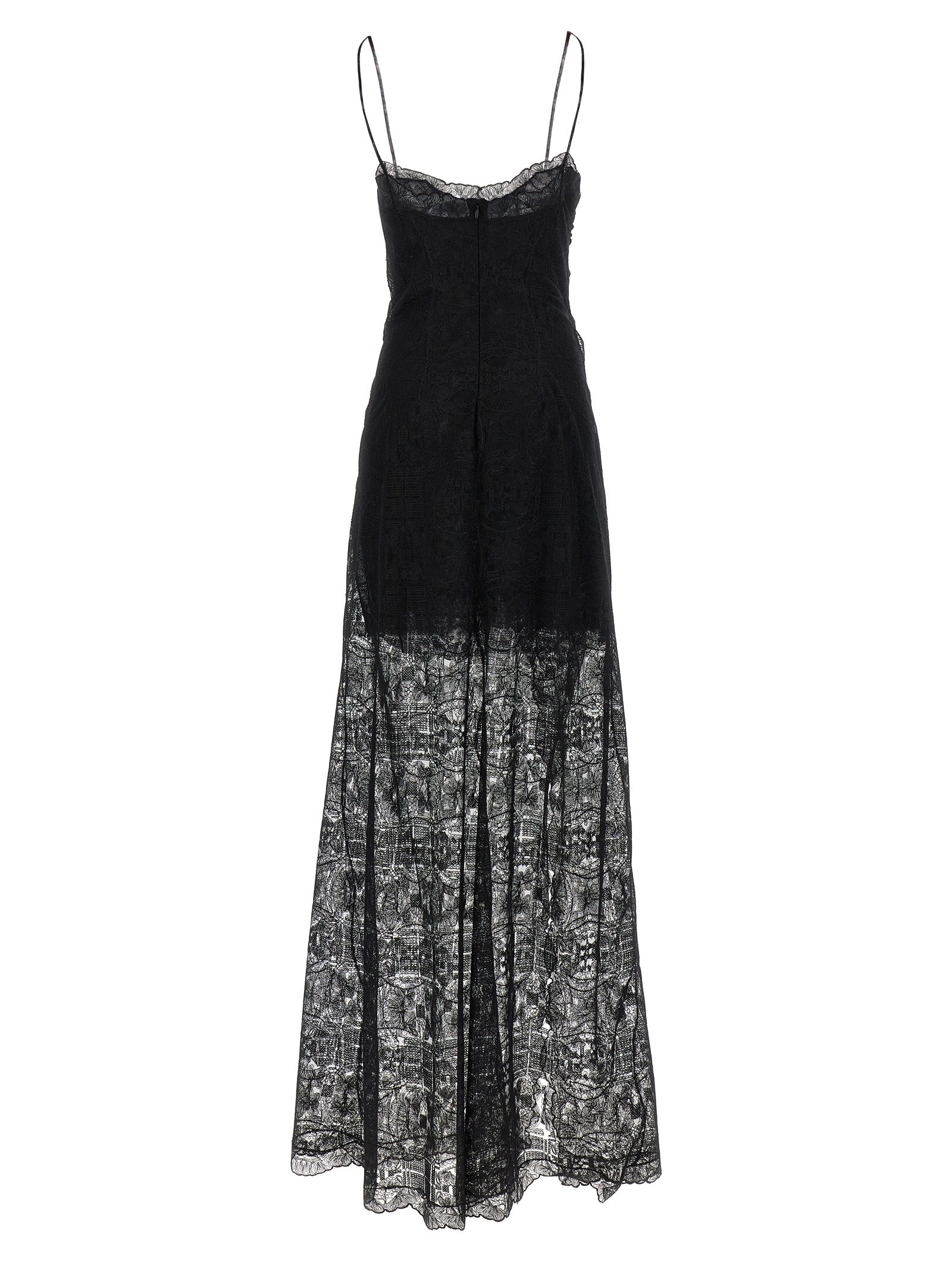 Ermanno Scervino Schwarzes Maxikleid aus Polyester