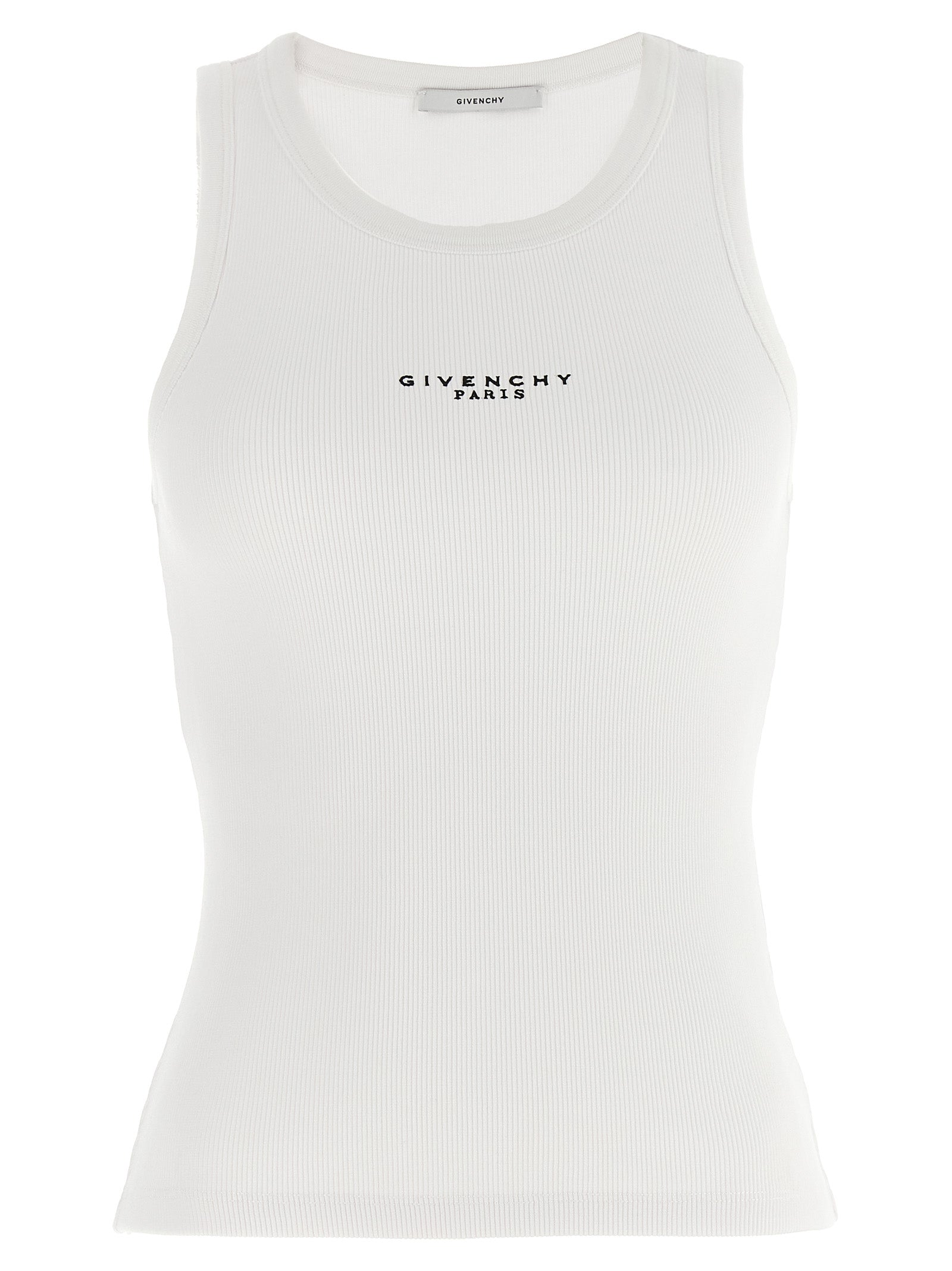 Givenchy Weißes ärmelloses Baumwoll-T-Shirt