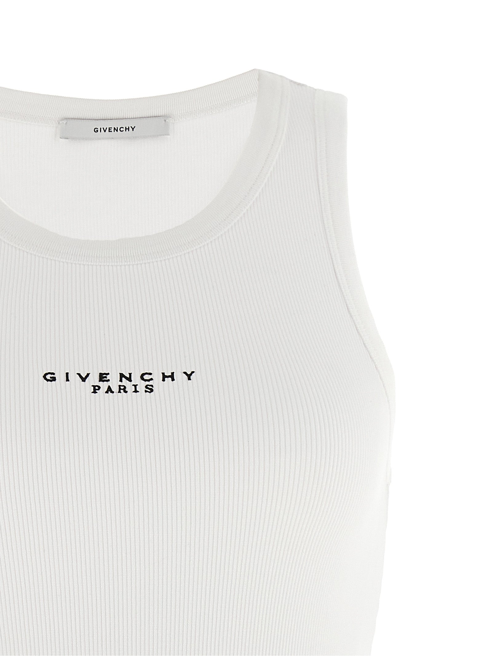 Givenchy Weißes ärmelloses Baumwoll-T-Shirt