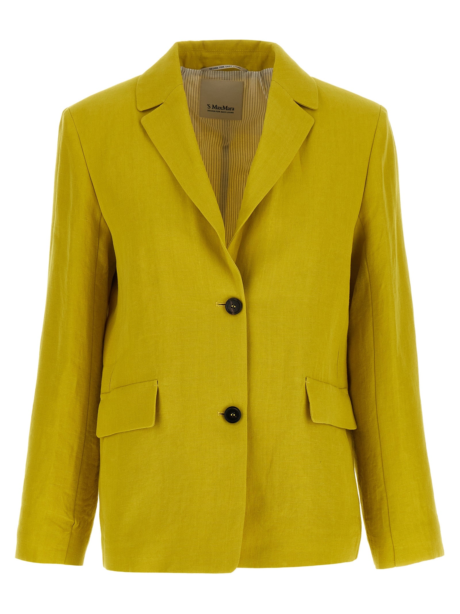 'S Max Mara Zweifarbiger Leinenblazer