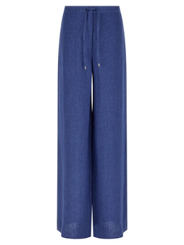 Max Mara Blaue Leinenhose