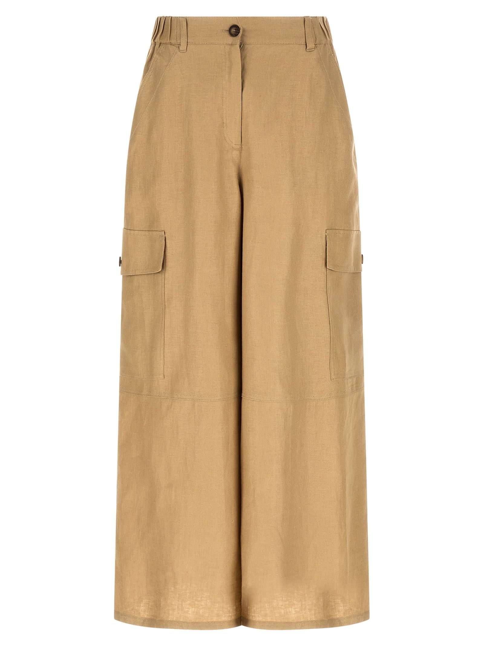 Max Mara Beige Leinen Cargo Hose