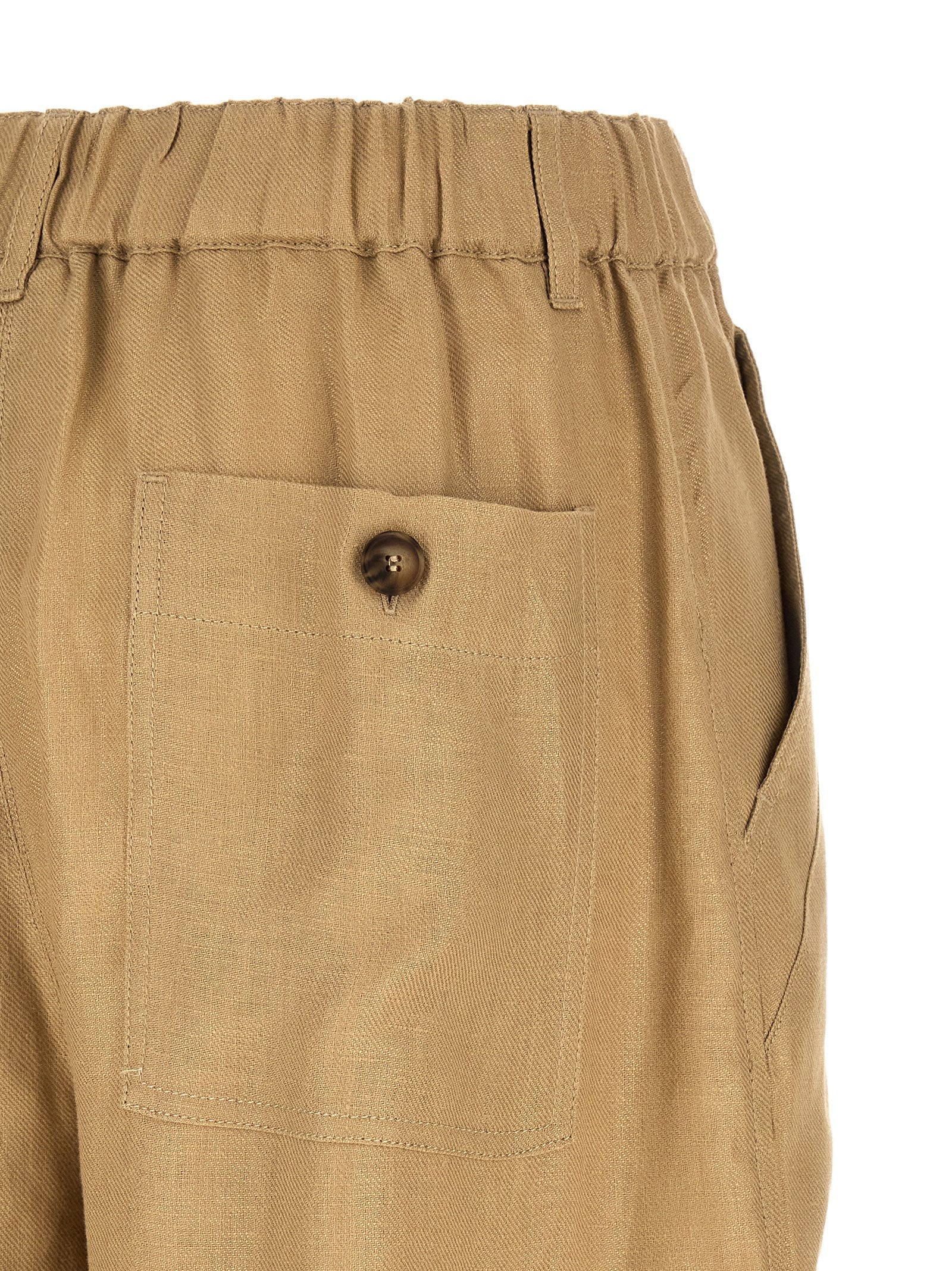 Max Mara Beige Leinen Cargo Hose