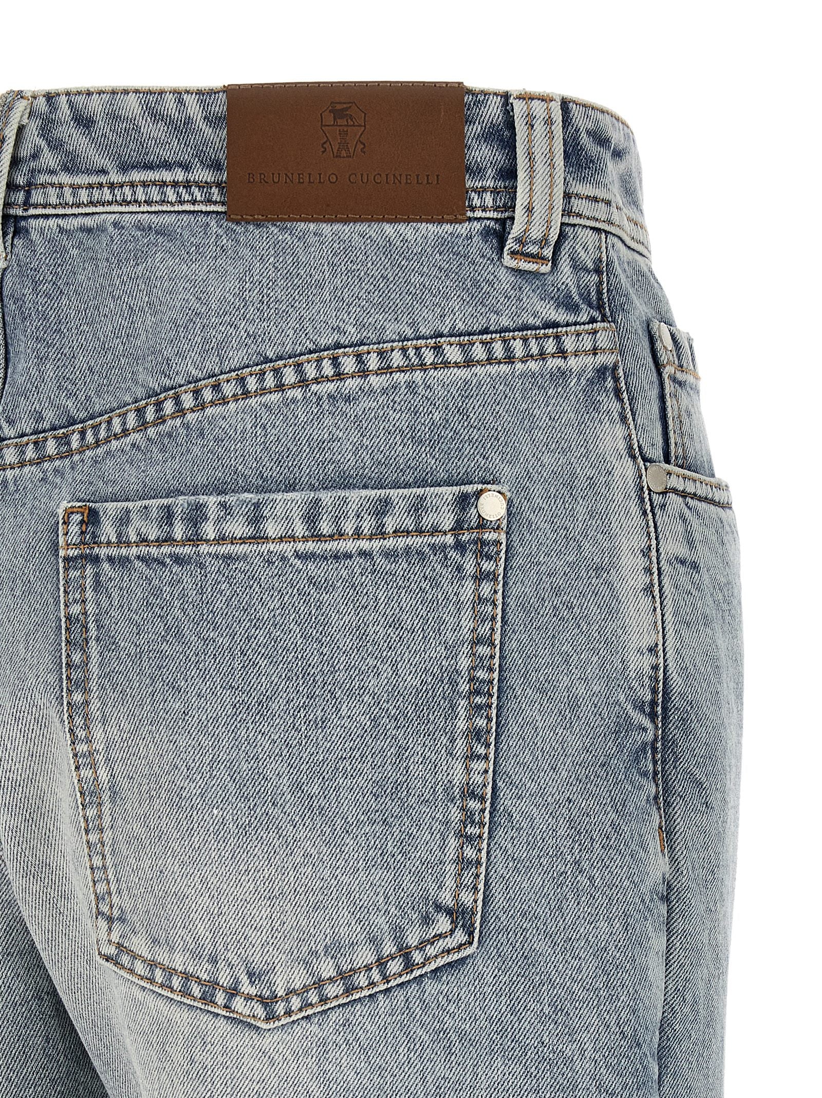 Brunello Cucinelli Blaue Jeans aus Baumwolle, Tapered Fit