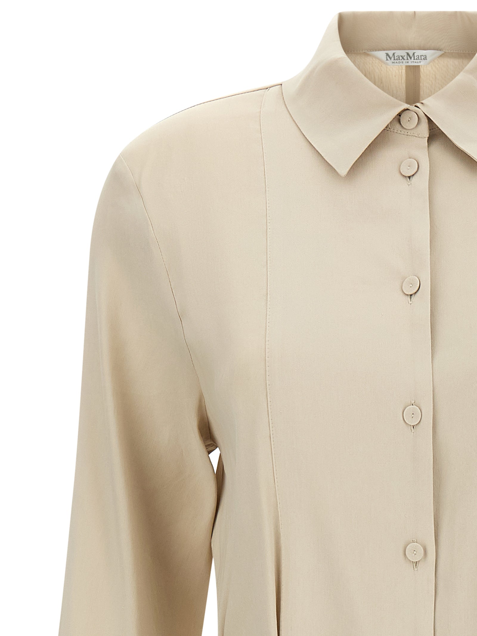 Max Mara Langes beiges Leinenkleid