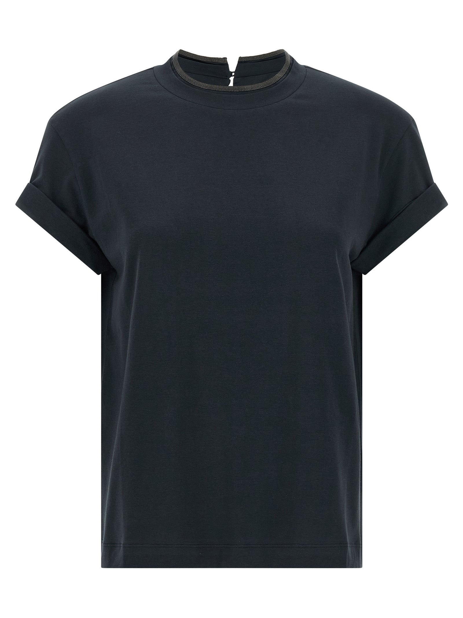 Brunello Cucinelli Blaues Baumwoll-T-Shirt