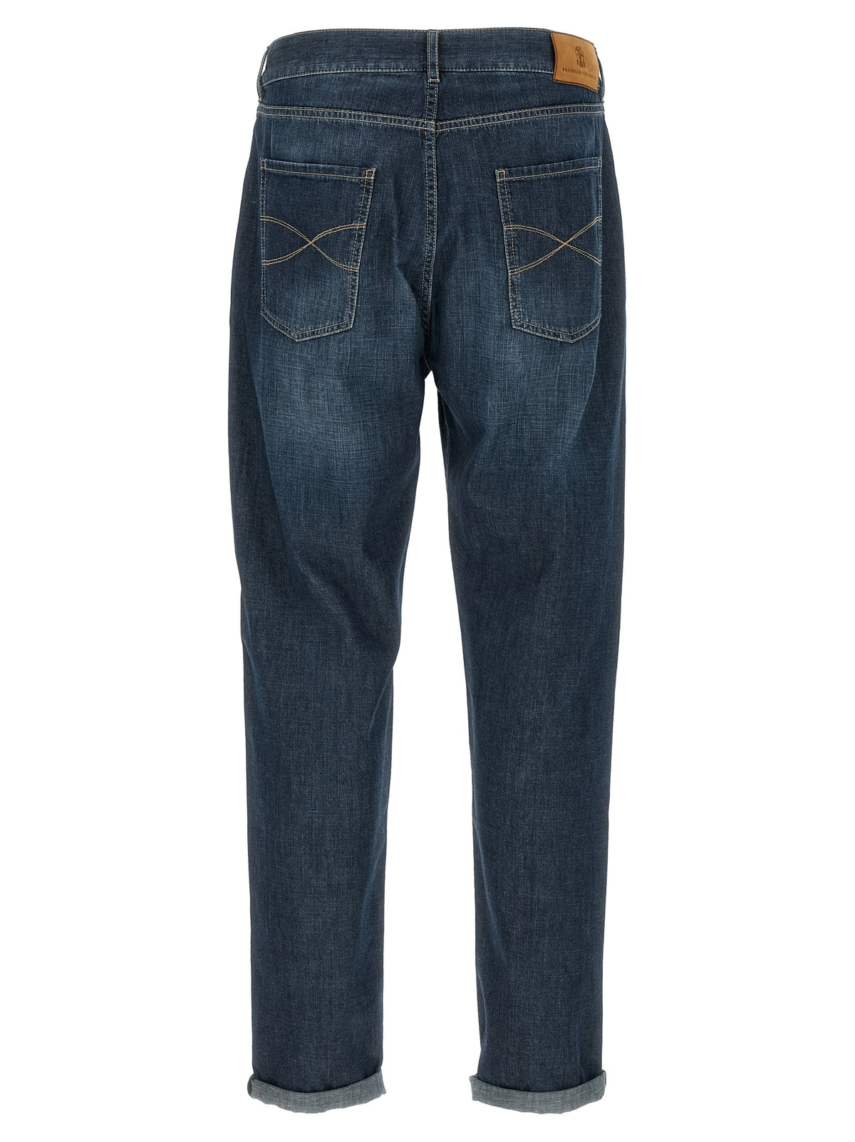 Brunello Cucinelli Blaue Jeans aus Baumwolle im geraden Schnitt