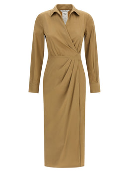 Max Mara Beige Baumwoll-Midikleid