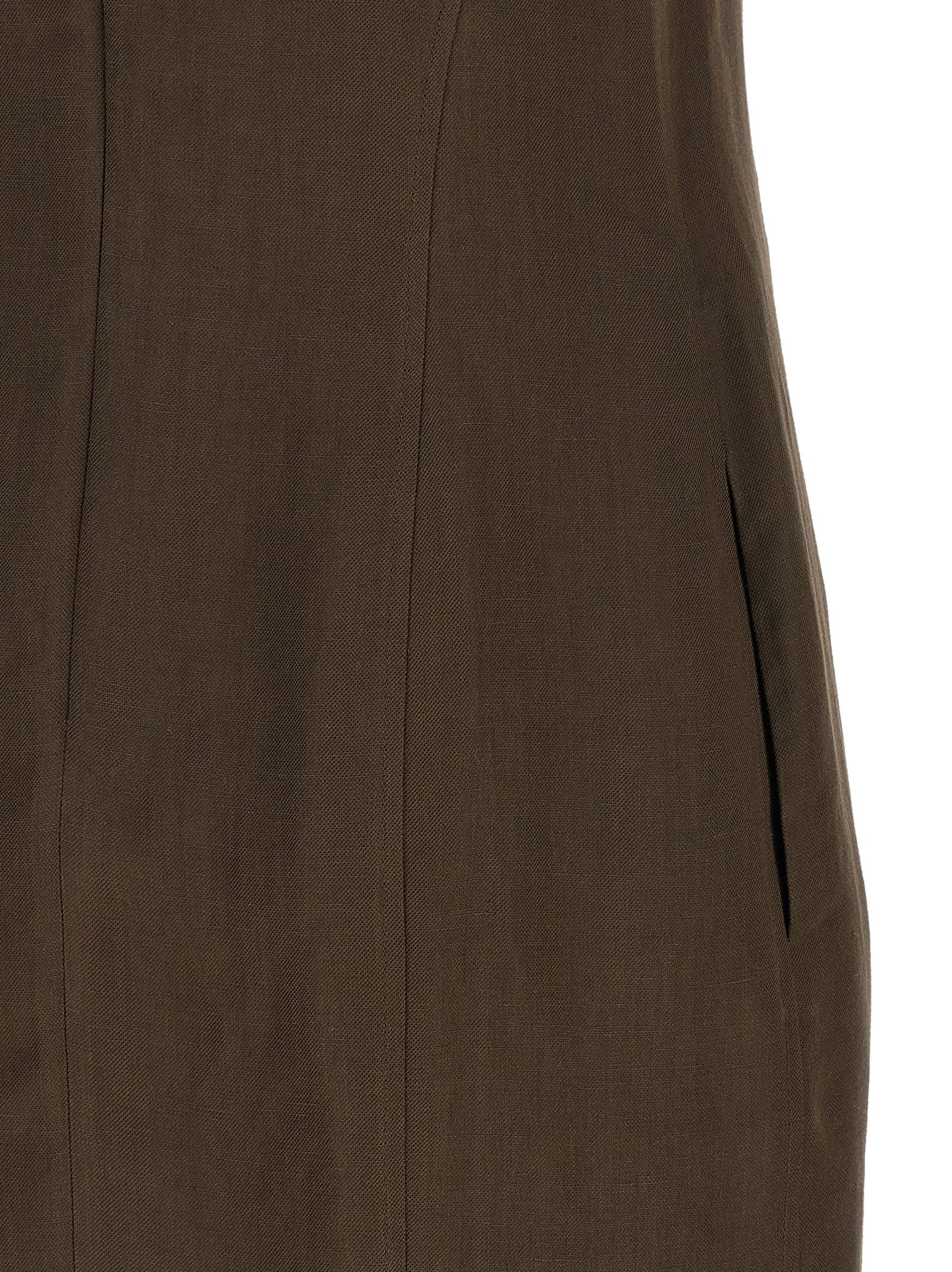Brunello Cucinelli Kurzes Braunes Viskosekleid