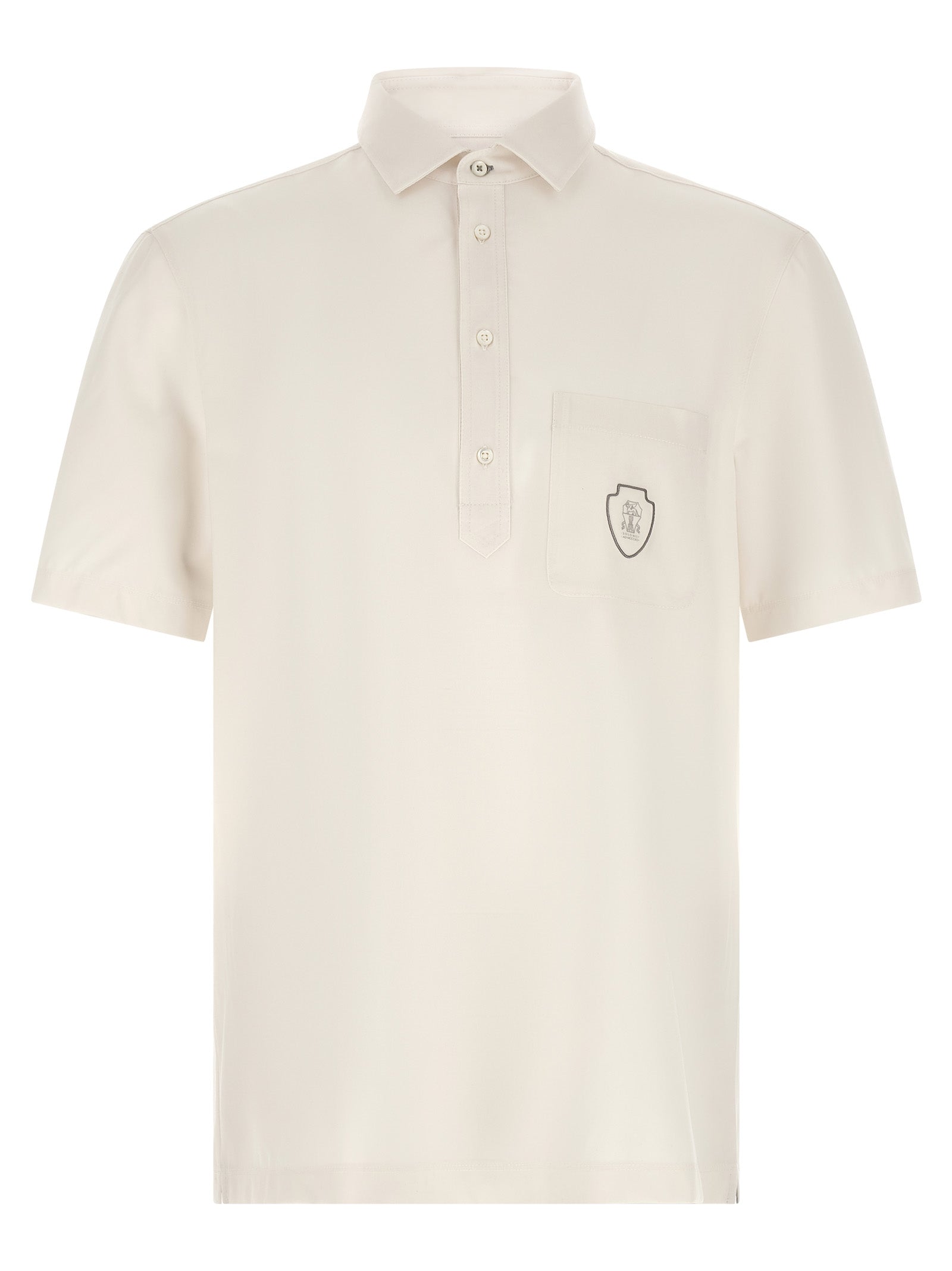 Brunello Cucinelli Polohemd aus weißer Schurwolle