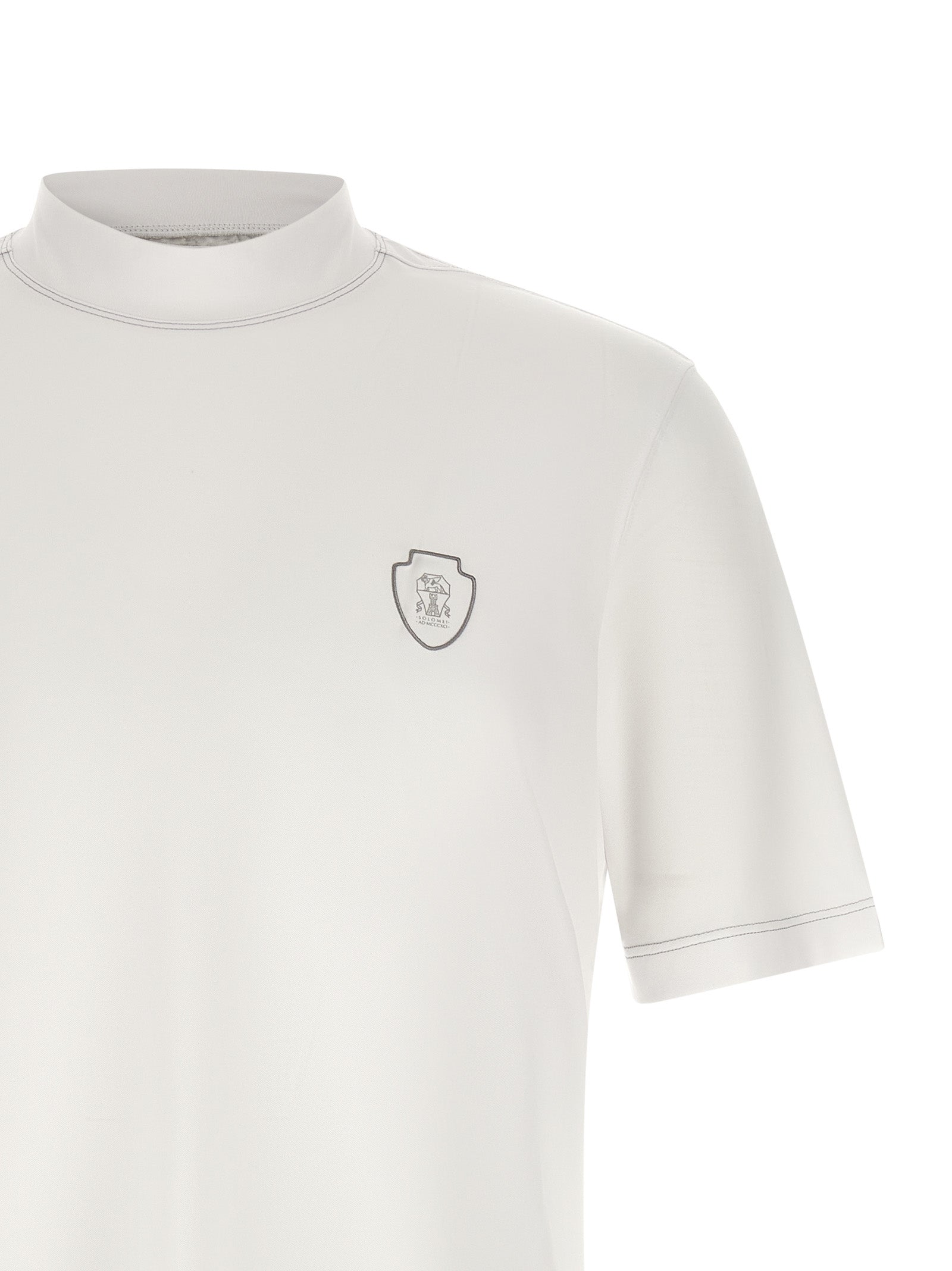 Brunello Cucinelli T-Shirt aus weißem Polyamid