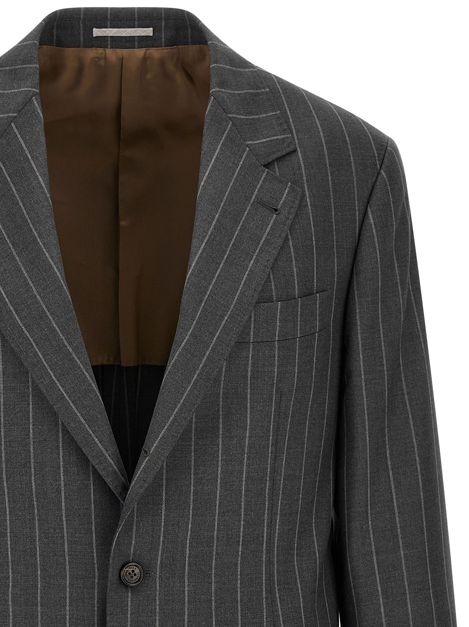 Brunello Cucinelli Grauer Blazer aus reiner Schurwolle