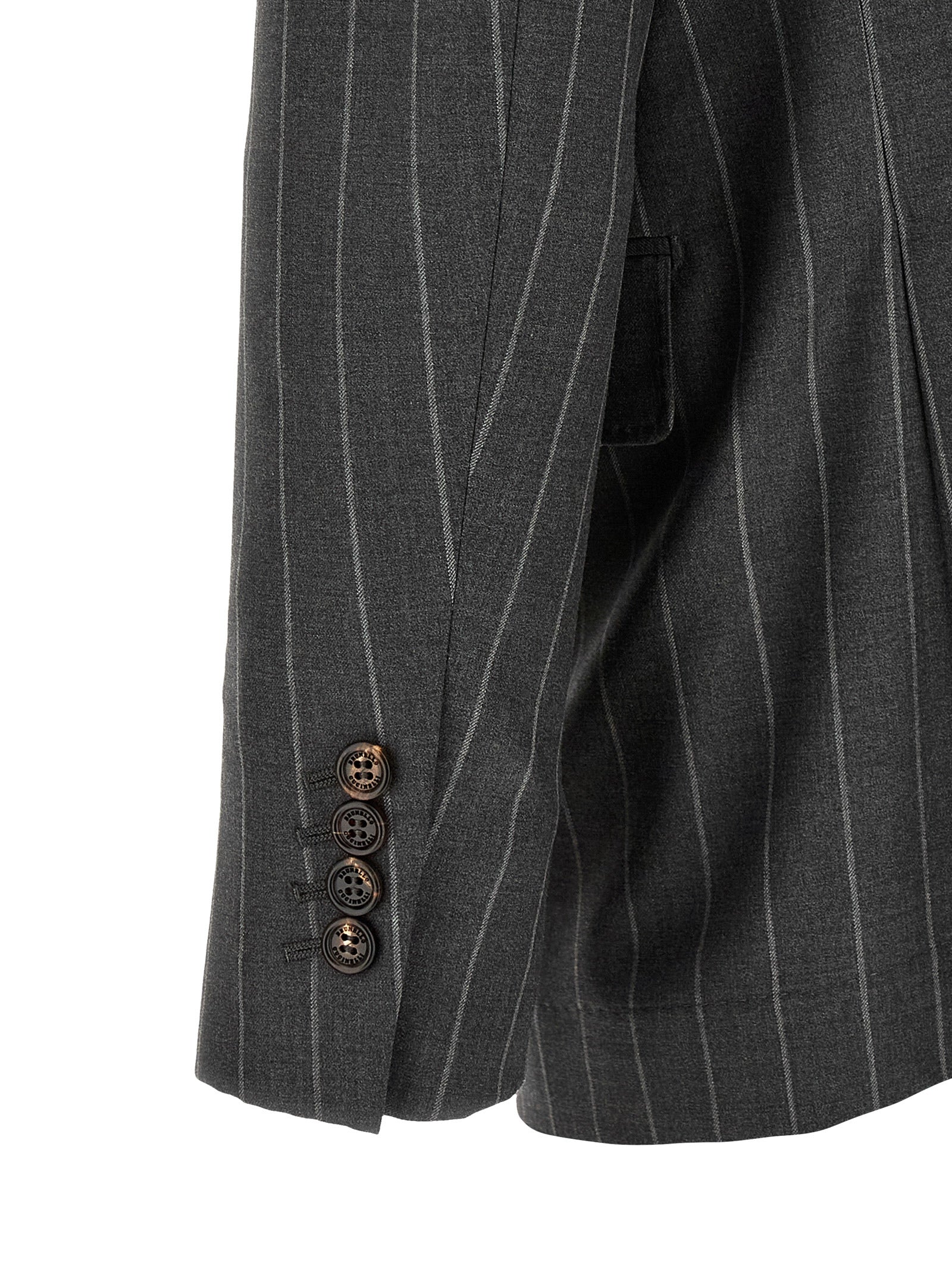 Brunello Cucinelli Grauer Blazer aus reiner Schurwolle