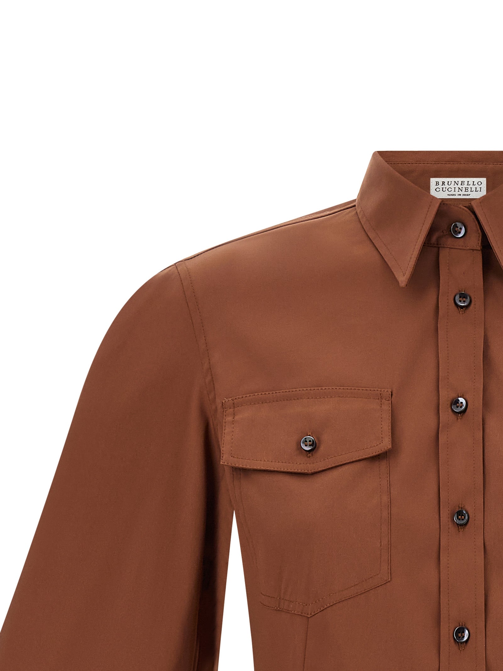 Brunello Cucinelli Braune Baumwollbluse