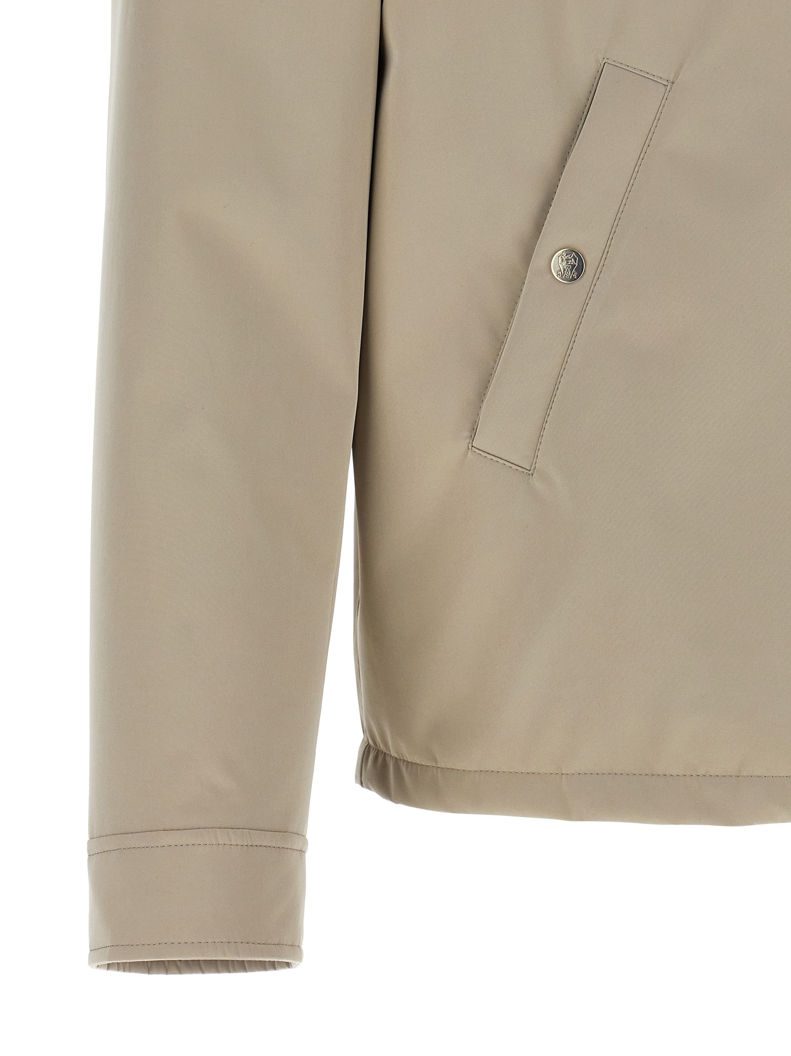 Brunello Cucinelli Graue Polyester-Jacke in voller Länge