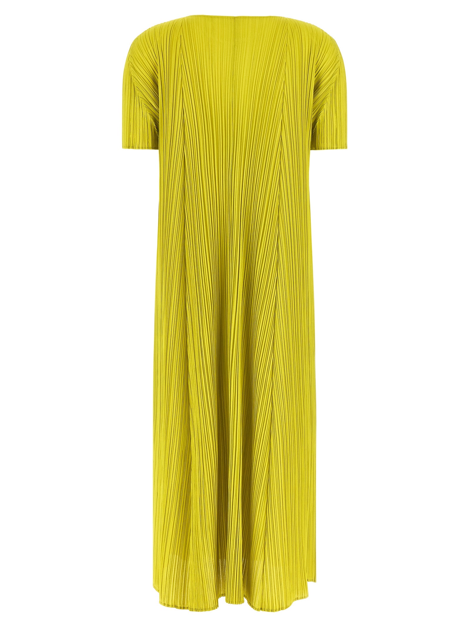 PLEATS PLEASE ISSEY MIYAKE Zweifarbige Midi-Kleid aus Polyester