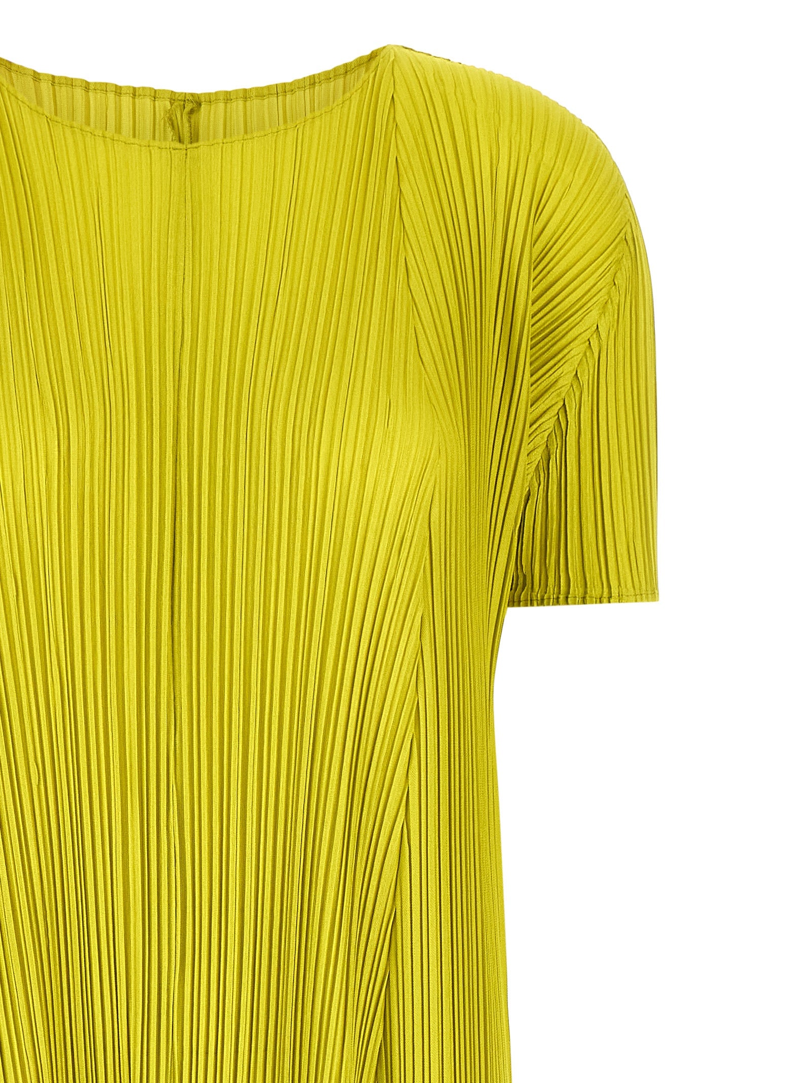PLEATS PLEASE ISSEY MIYAKE Zweifarbige Midi-Kleid aus Polyester