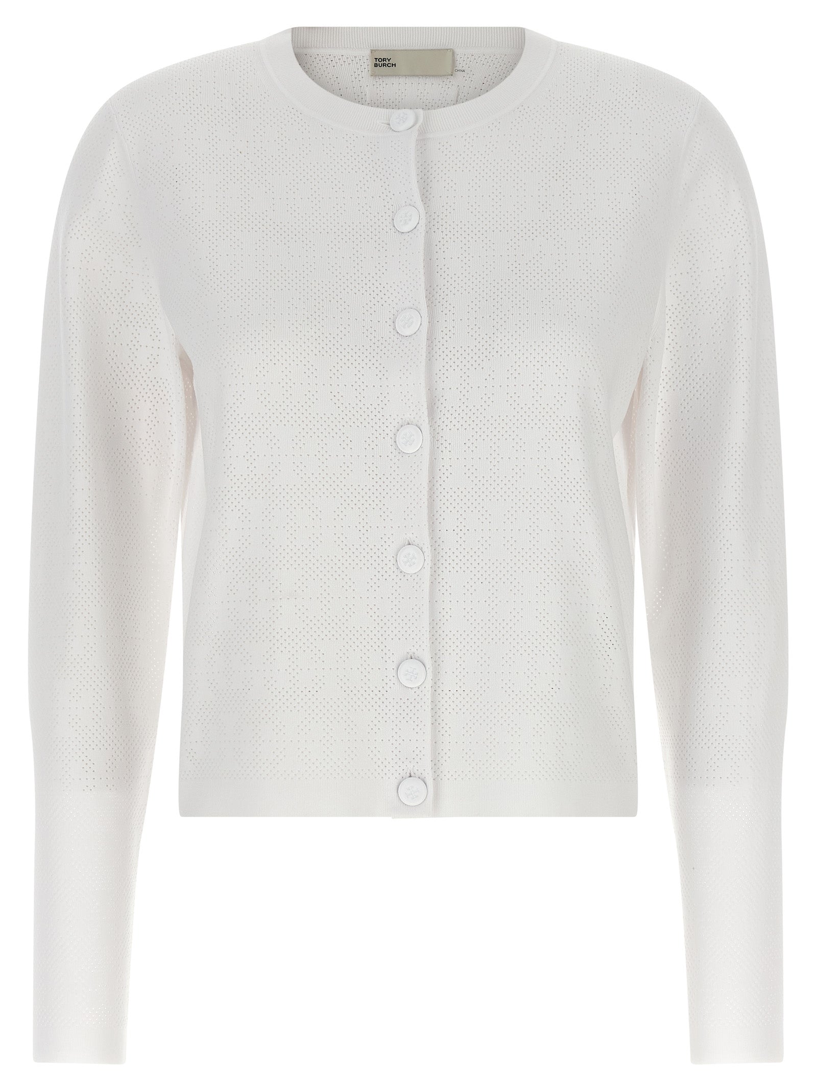 Tory Burch Weiße Viskose-Strickjacke