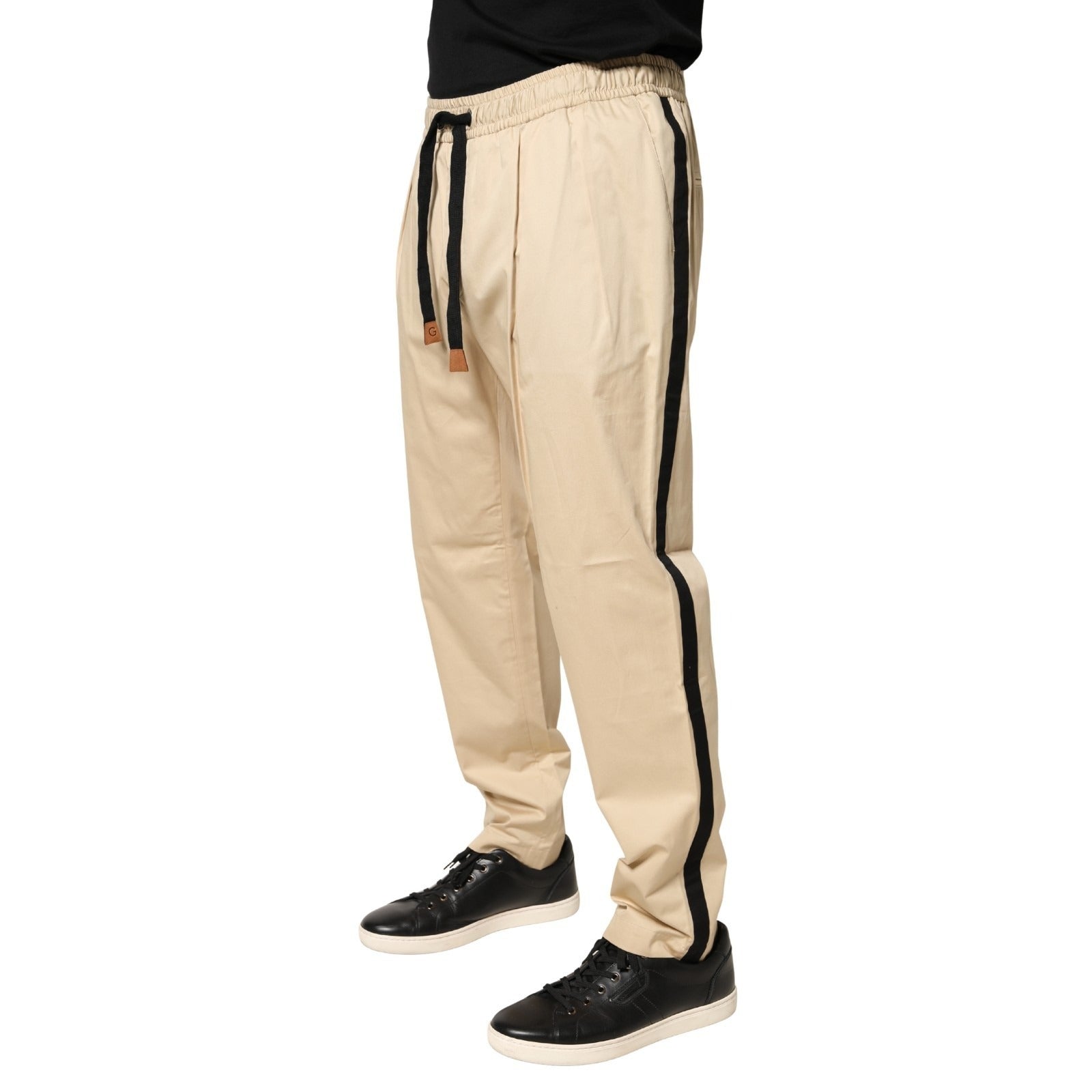 Dolce & Gabbana Beige Baumwoll Skinny Herren Jogginghose