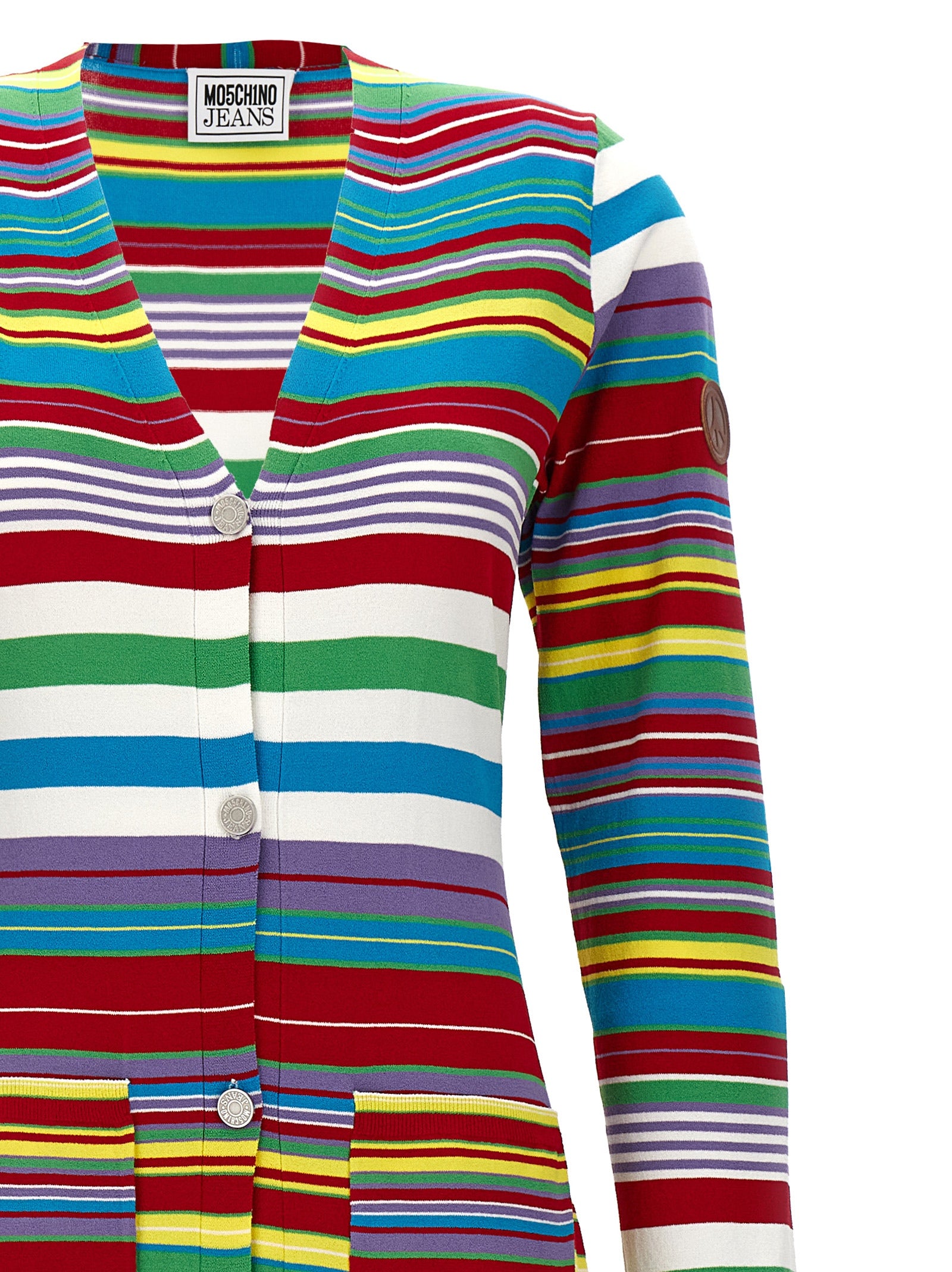 MO5CH1NO JEANS Mehrfarbige Strickjacke aus Viskose