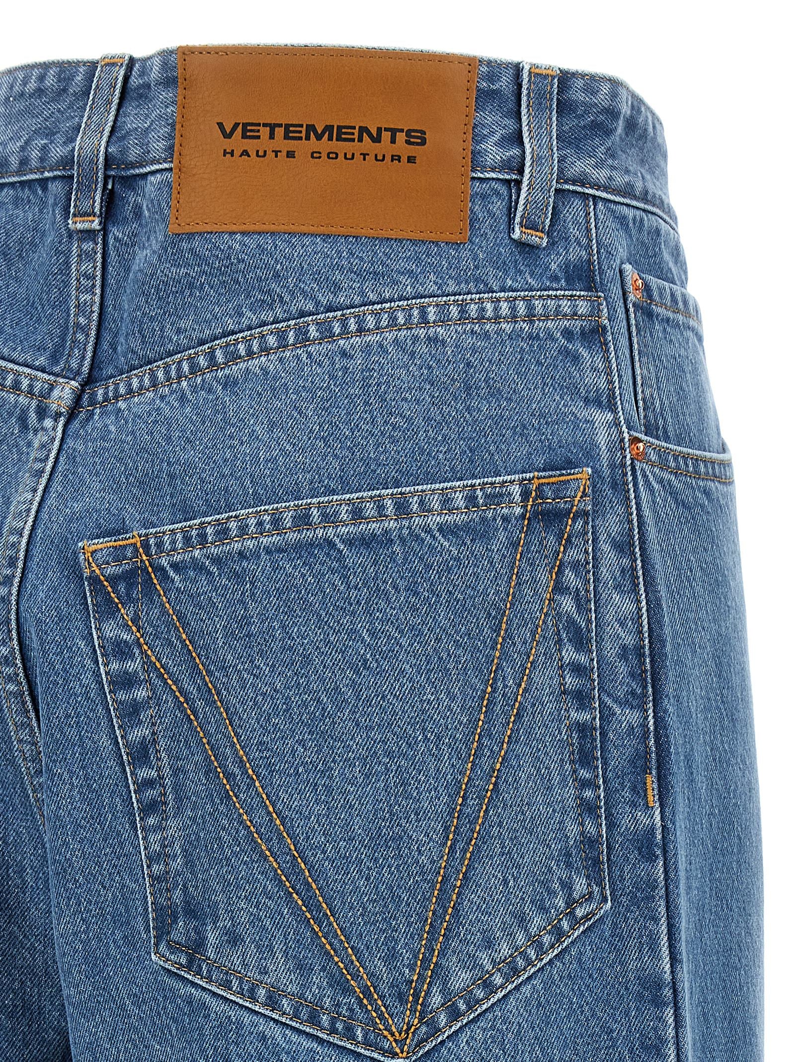 Vetements Blaue Baumwolljeans im Relaxed Fit