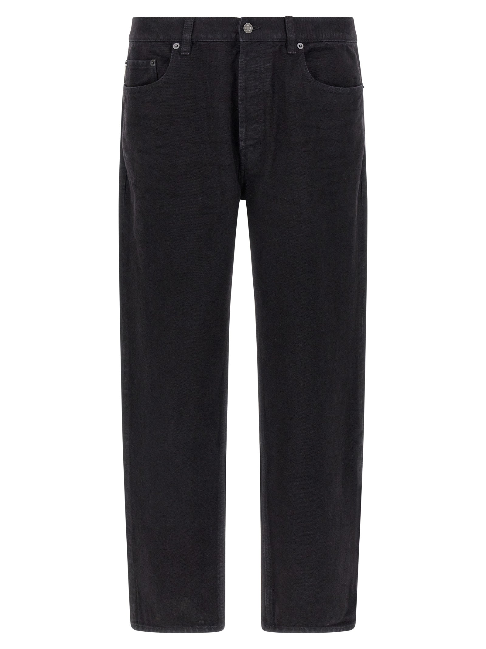 Saint Laurent Schwarze Baumwoll-Jeans mit geradem Bein