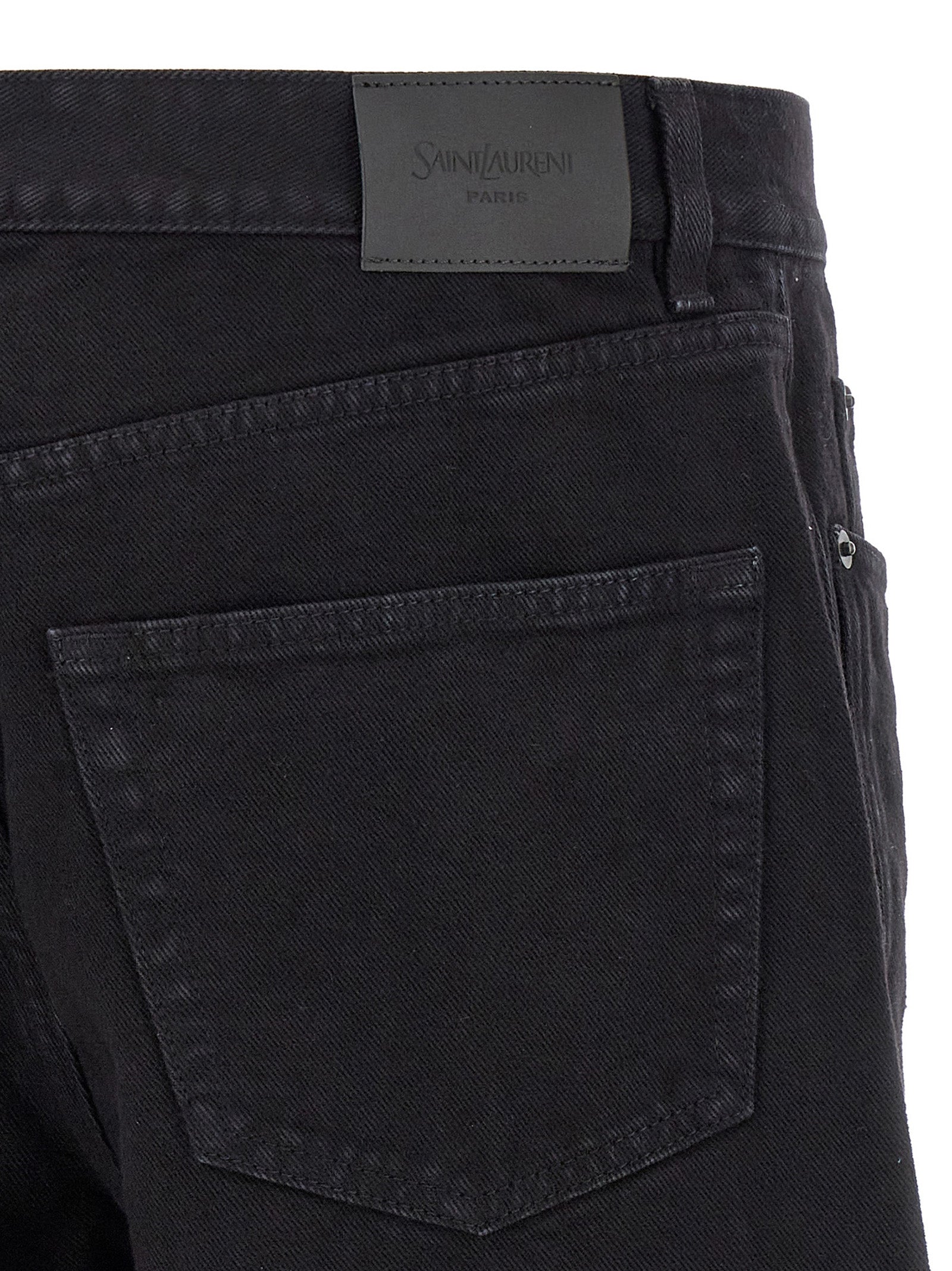 Saint Laurent Schwarze Baumwoll-Jeans mit geradem Bein