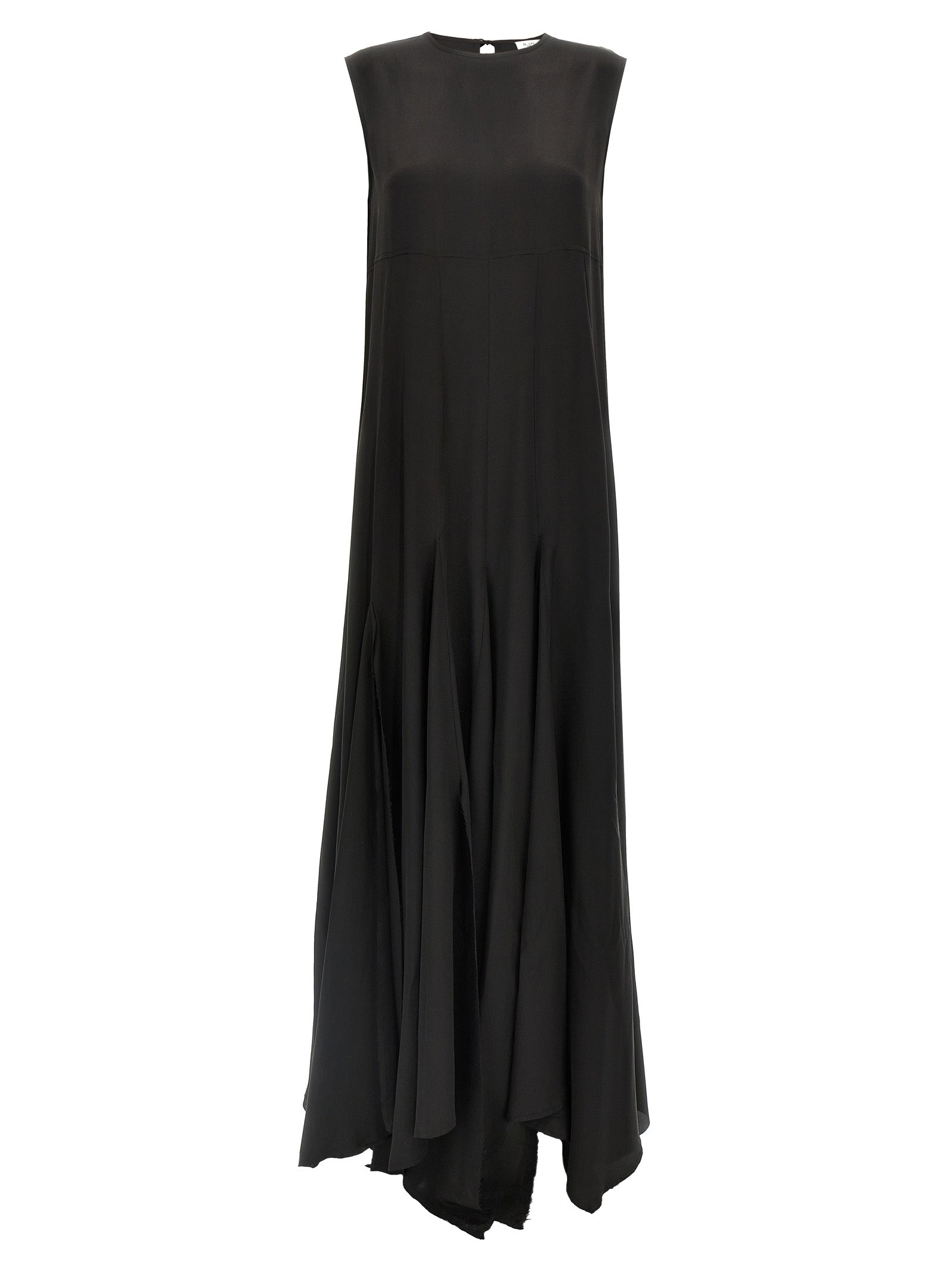 DI.LA3 PARI' Schwarzes Seiden-Maxikleid