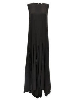 DI.LA3 PARI' Schwarzes Seiden-Maxikleid