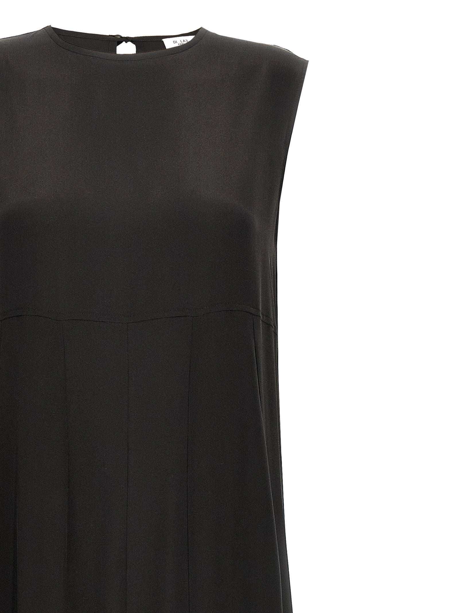 DI.LA3 PARI' Schwarzes Seiden-Maxikleid