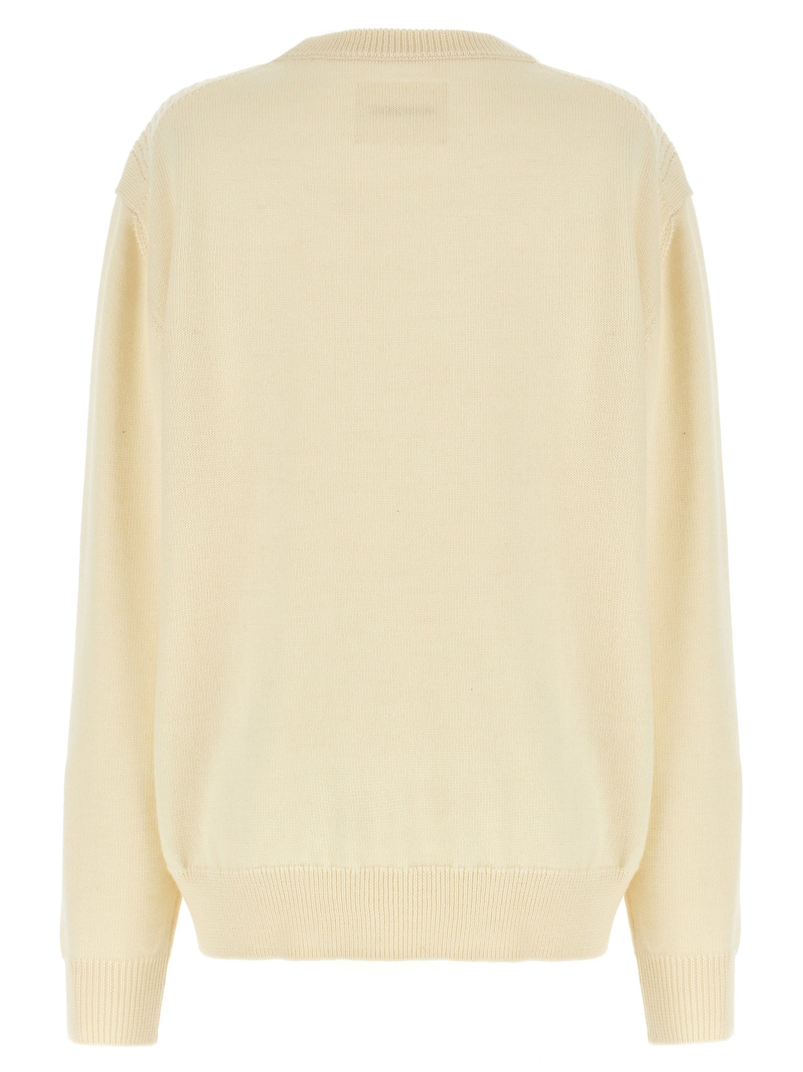 Jil Sander Weiße Wollstrickjacke