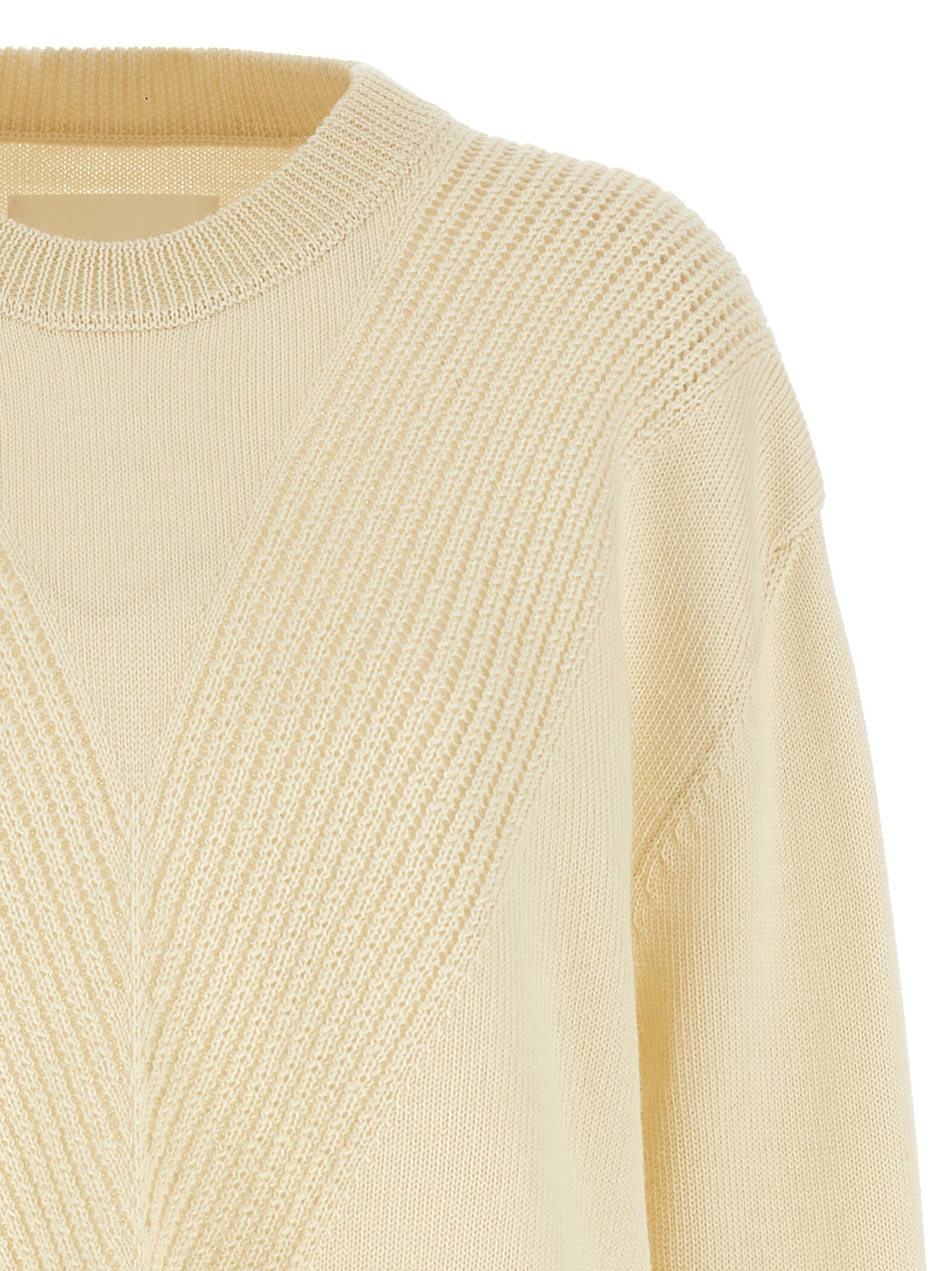 Jil Sander Weiße Wollstrickjacke