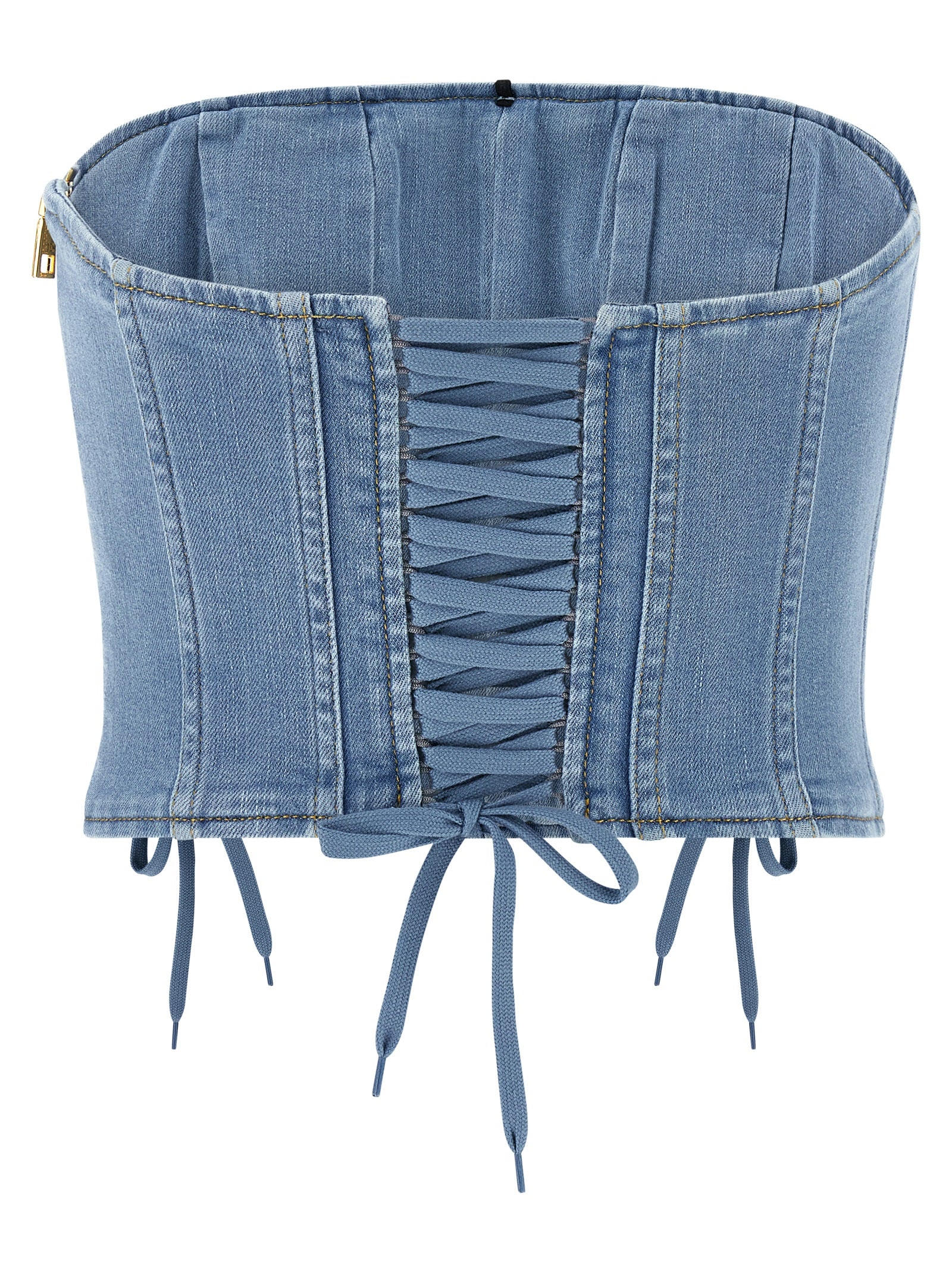 Elisabetta Franchi Blaue Baumwollbluse