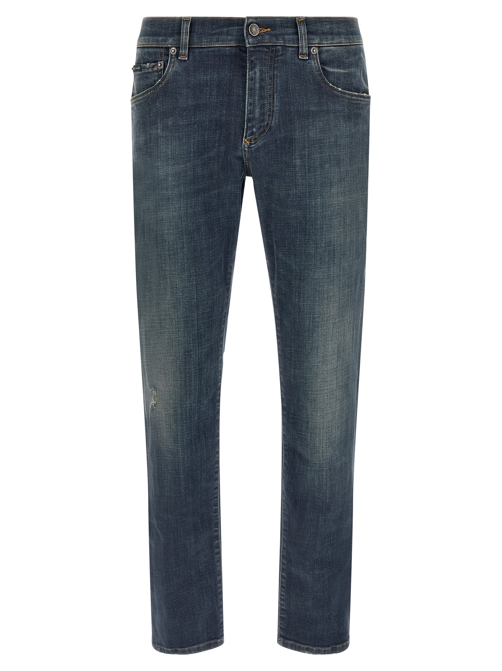 Dolce & Gabbana Blaue Jeans aus Baumwolle im geraden Schnitt