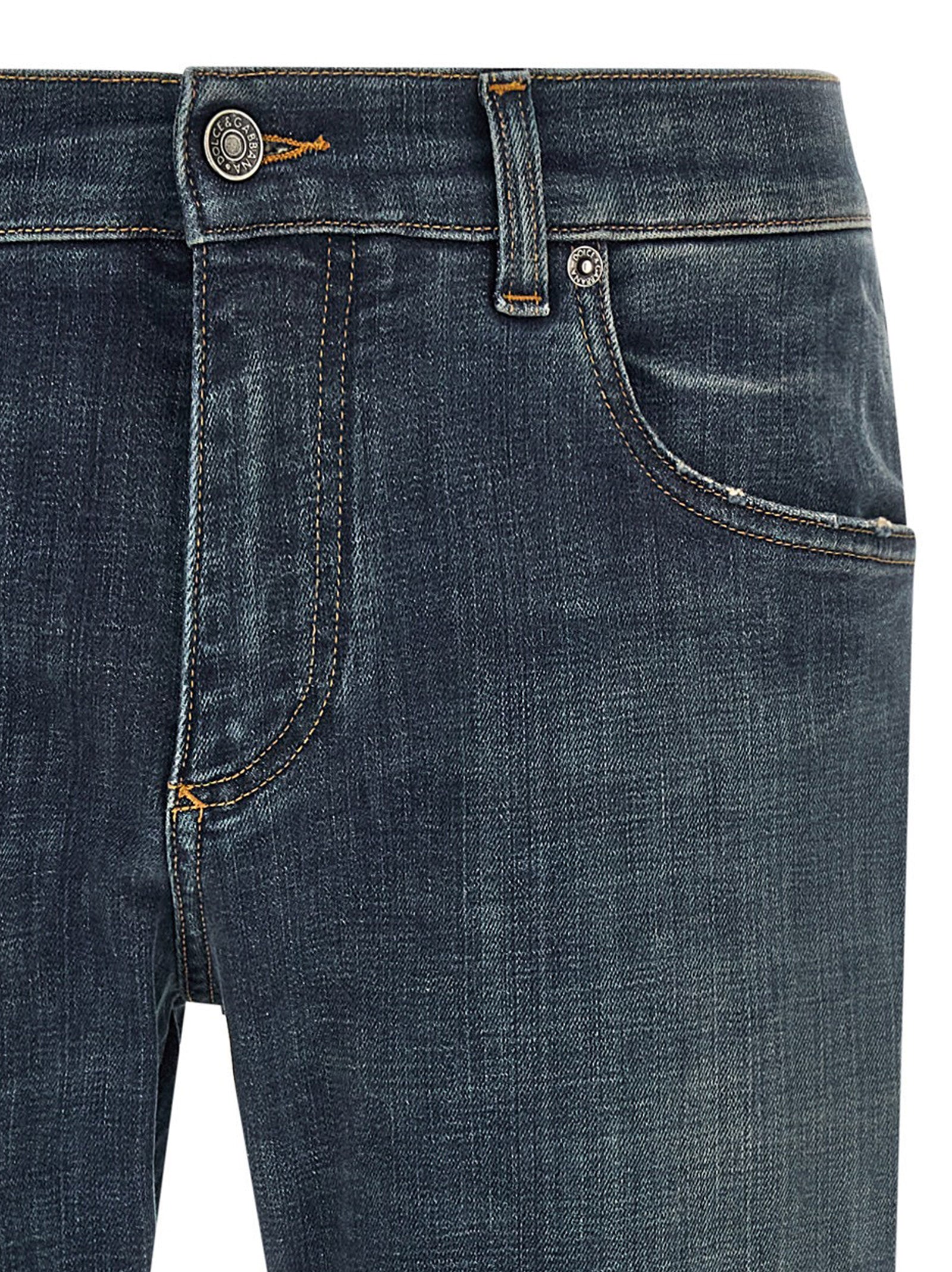 Dolce & Gabbana Blaue Jeans aus Baumwolle im geraden Schnitt