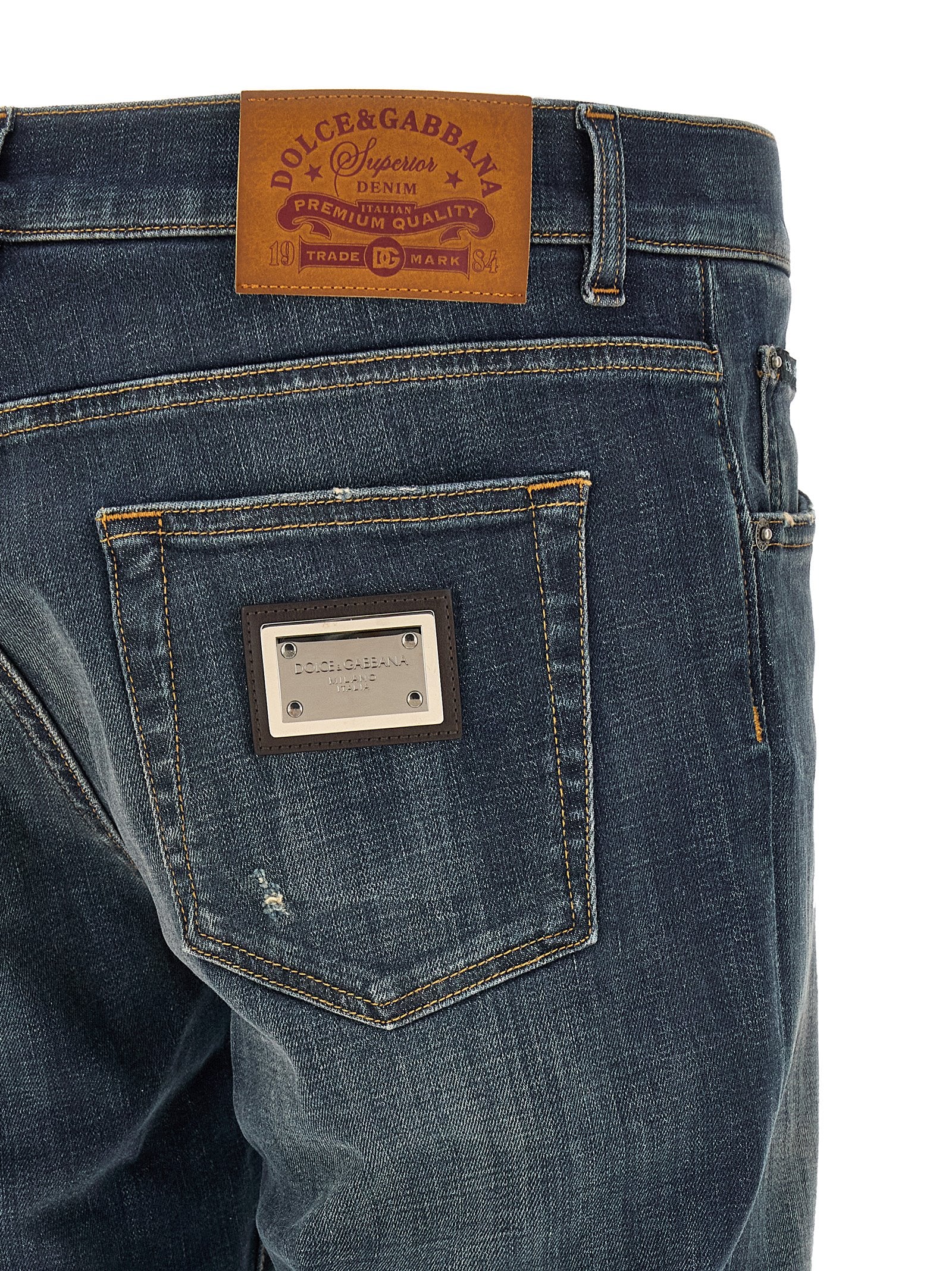 Dolce & Gabbana Blaue Jeans aus Baumwolle im geraden Schnitt