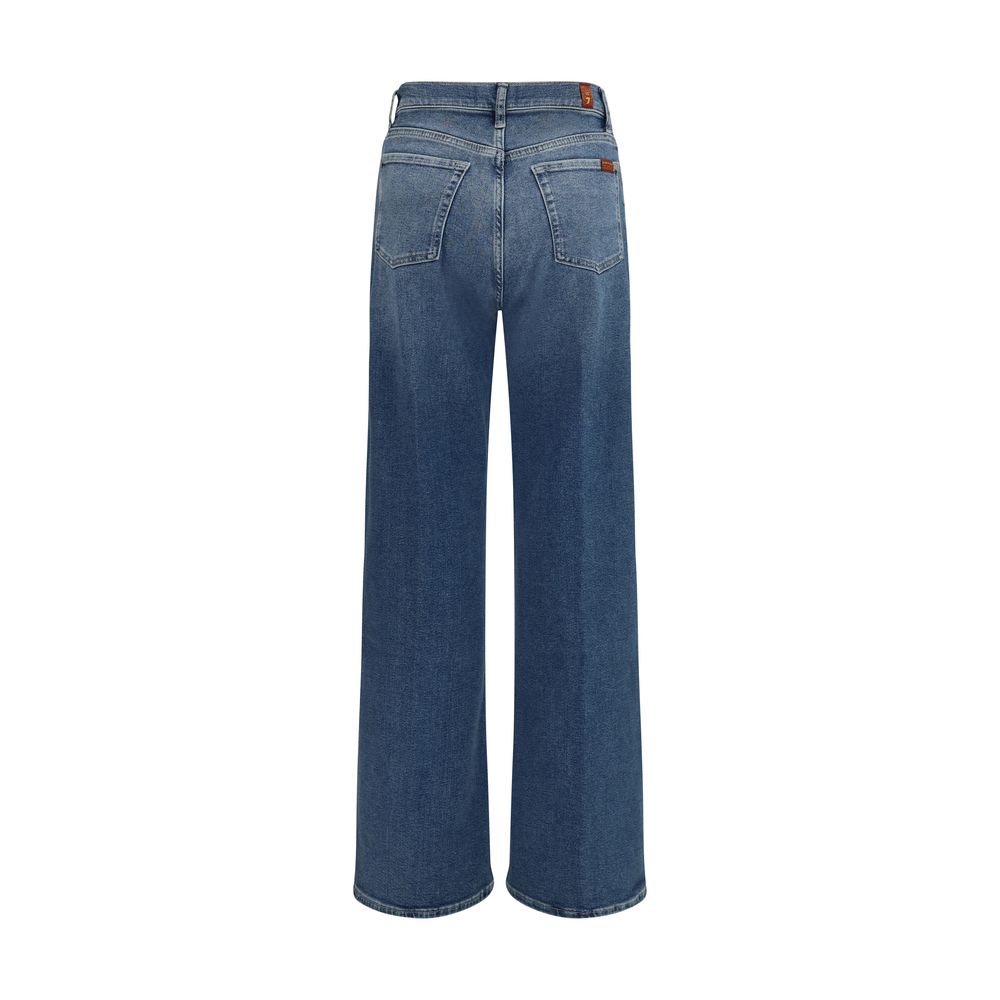 7FOR Blaue Baumwoll-Jeans mit ausgestelltem Bein