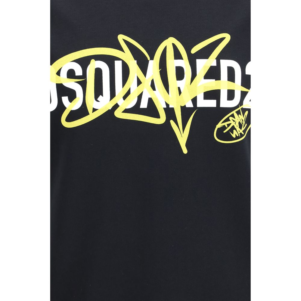 Dsquared² Schwarzes Baumwoll-T-Shirt