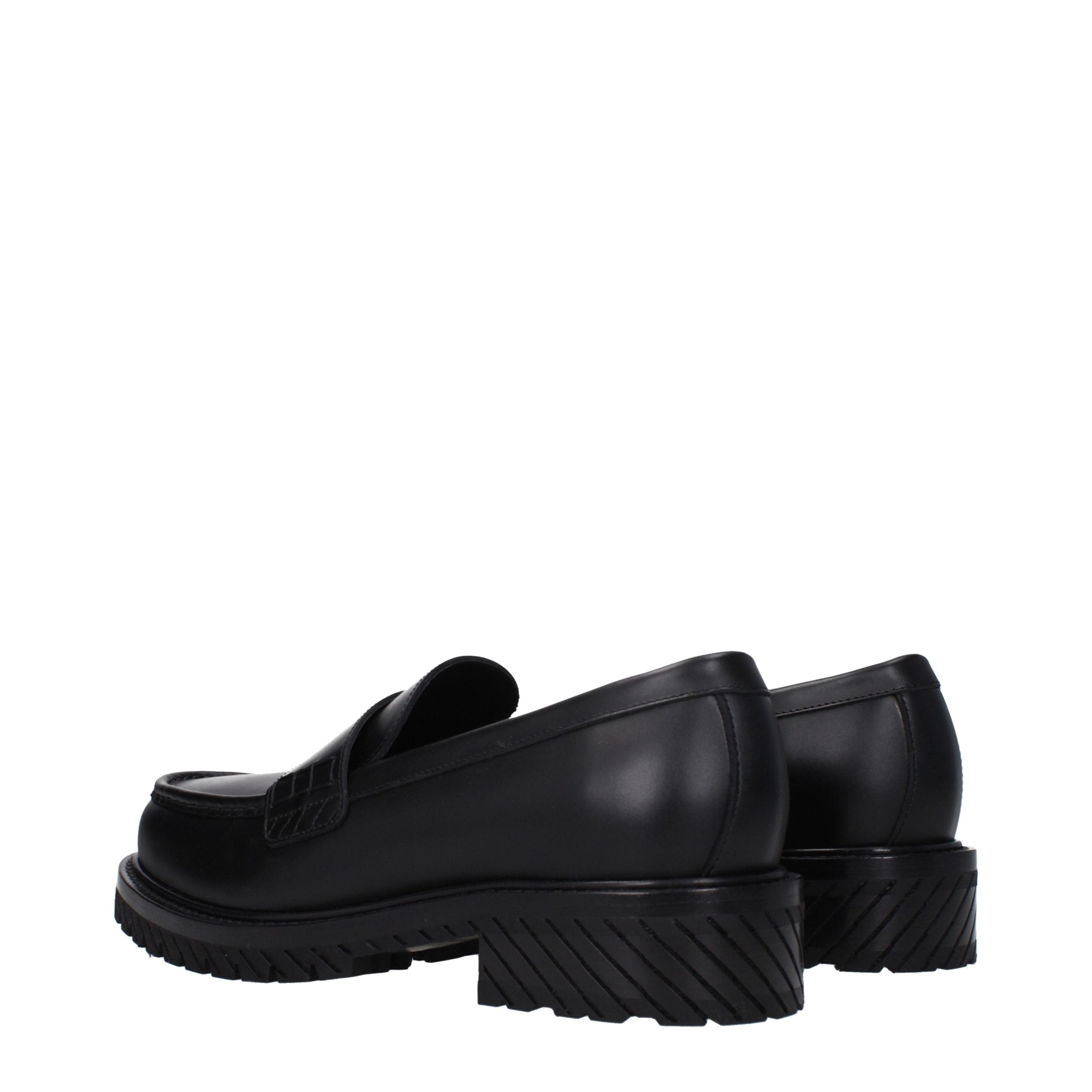Off-White Schwarze Leder Loafer zum Hineinschlüpfen