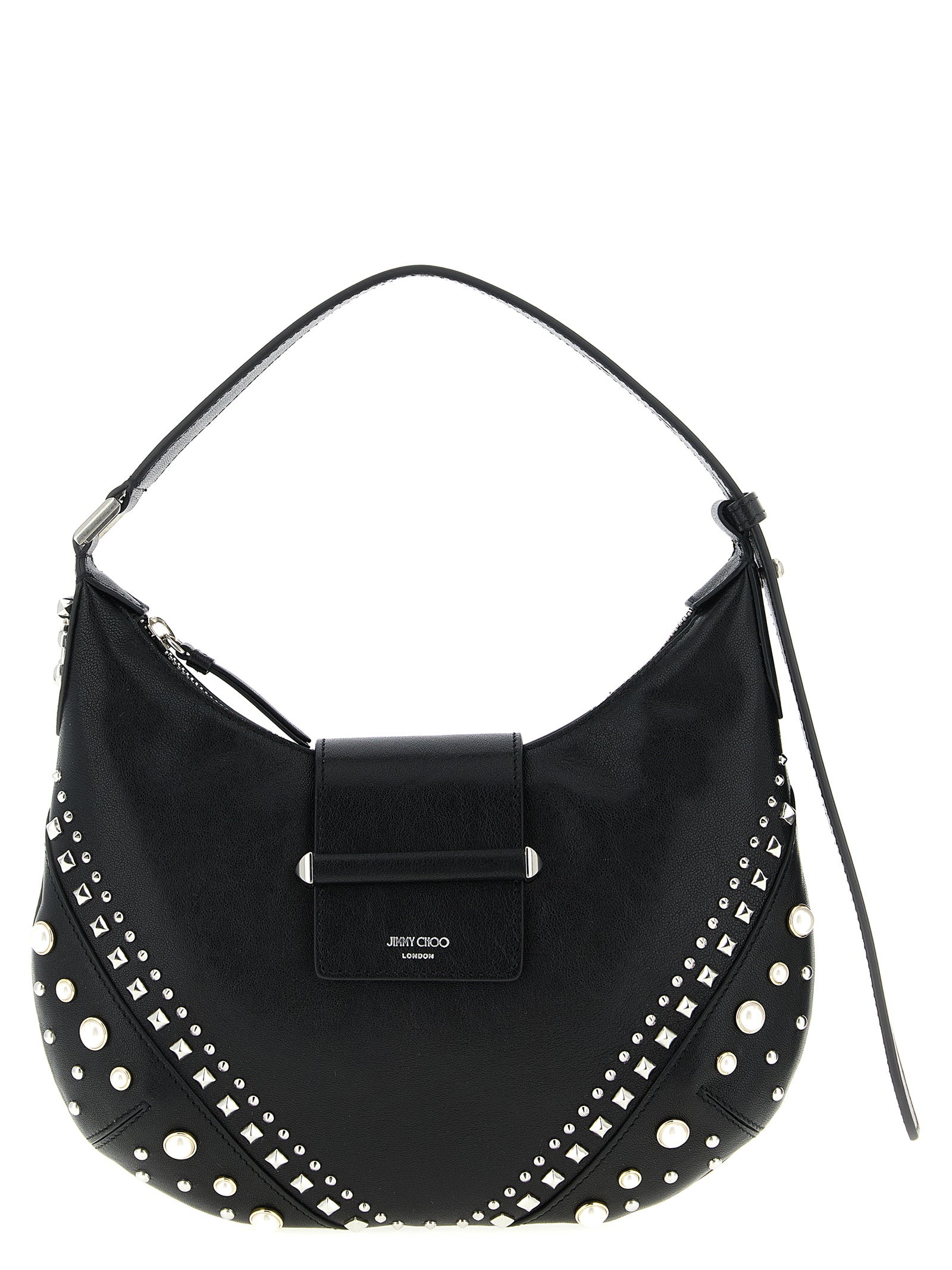 Jimmy Choo Weiße Lammleder-Umhängetasche