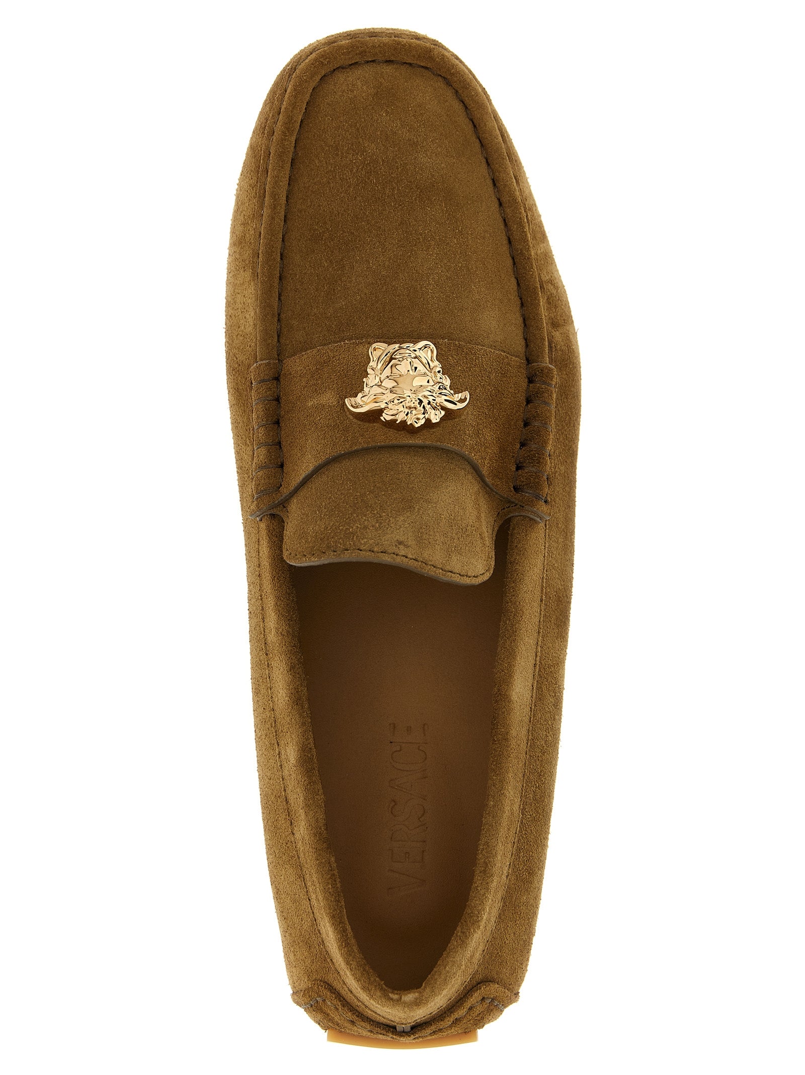 Versace Braune Kalbsleder-Slipper