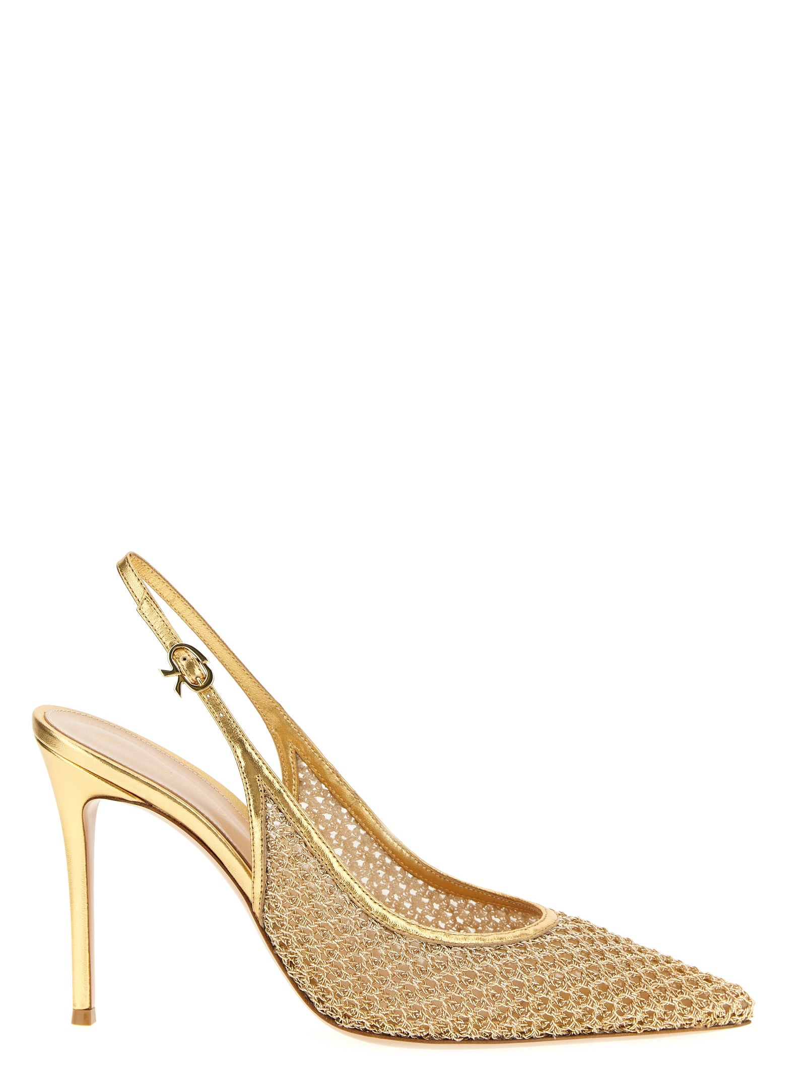 Gianvito Rossi Pumps aus goldenem Stoff mit hohen Absätzen