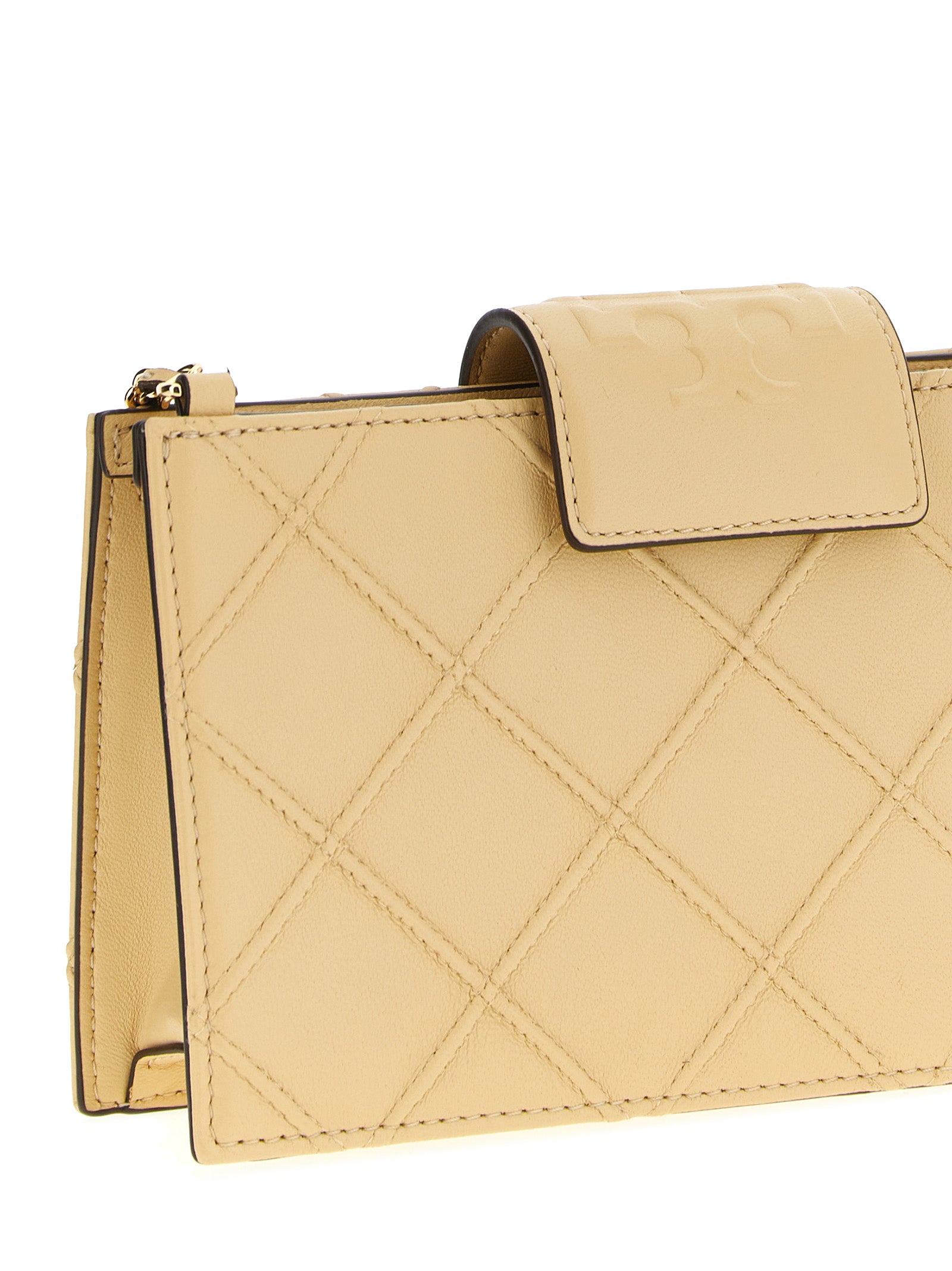 Tory Burch Beige Lammleder Kartenetui