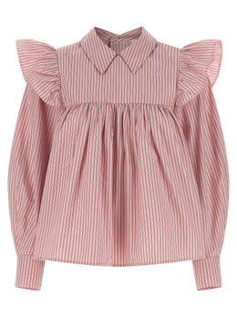 Ganni Mehrfarbige Bio-Baumwollbluse
