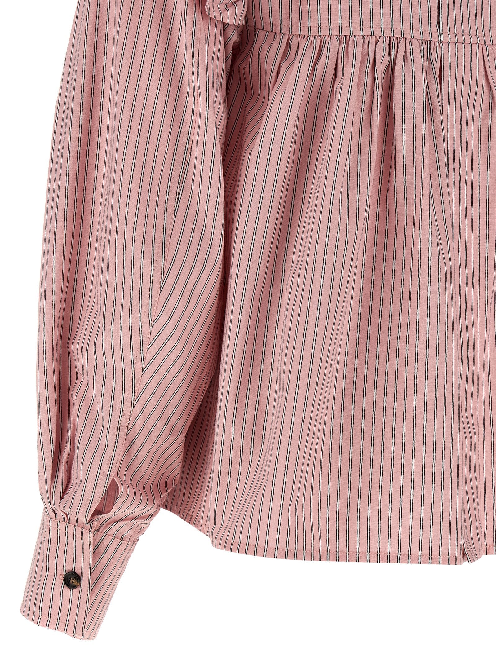 Ganni Mehrfarbige Bio-Baumwollbluse