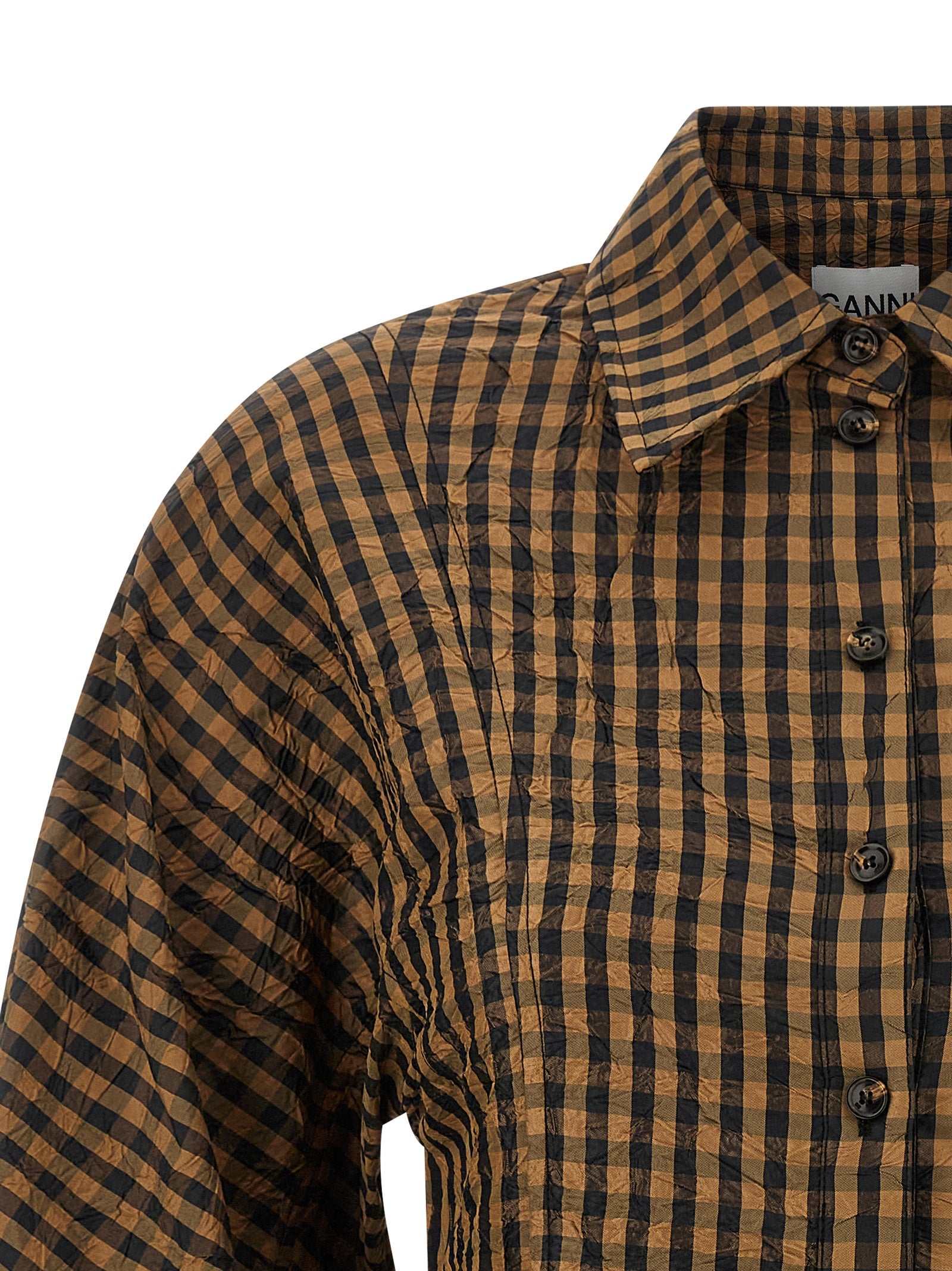 Ganni Braune Bluse aus recyceltem Polyester